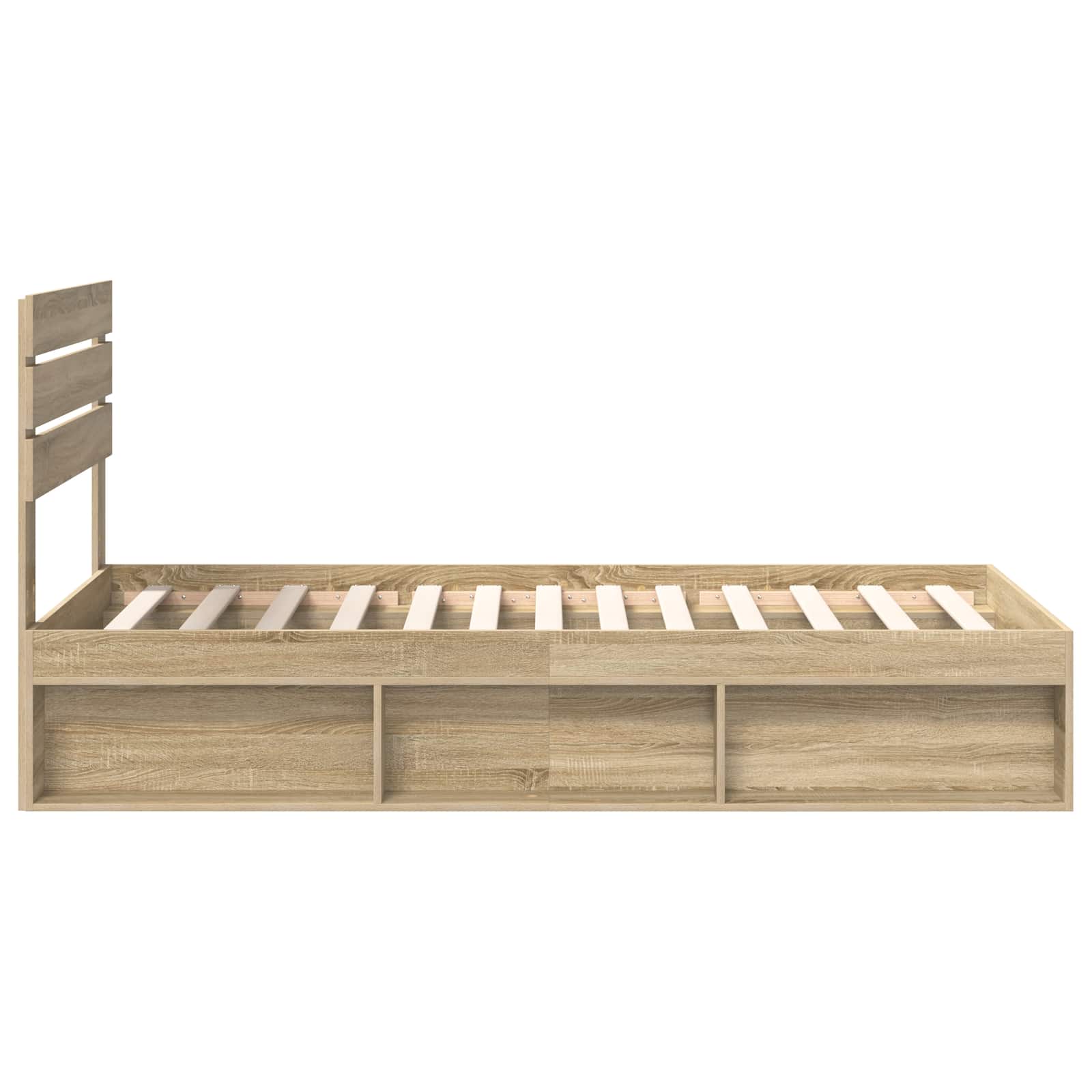 Bettrahmen Sonoma-Eiche 75 x 190 cm Massives Kiefernholz