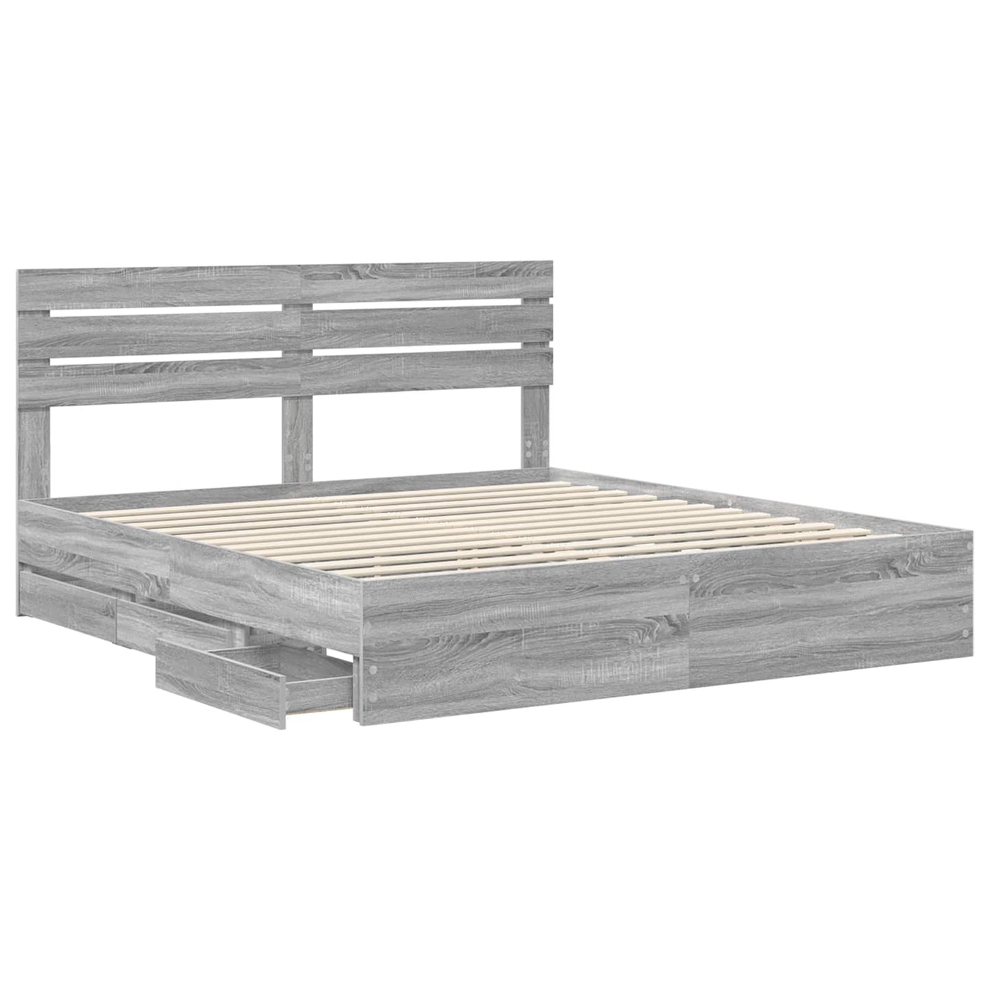 Bettrahmen Graues Sonoma 180 x 200 cm Ingenieurs Holz