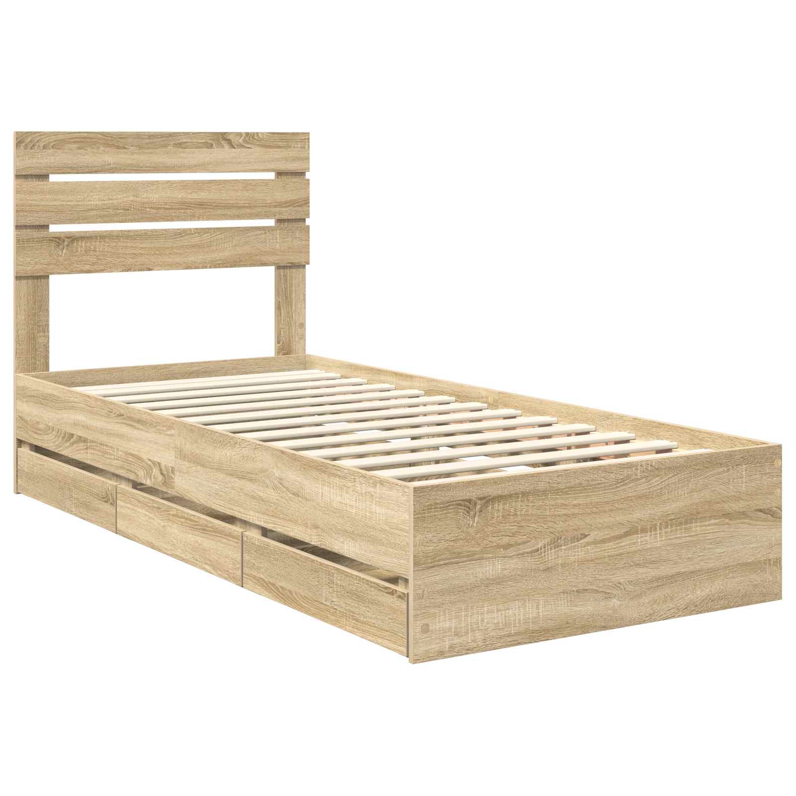 Bettrahmen Sonoma-Eiche 100 x 200 cm Ingenieurs Holz