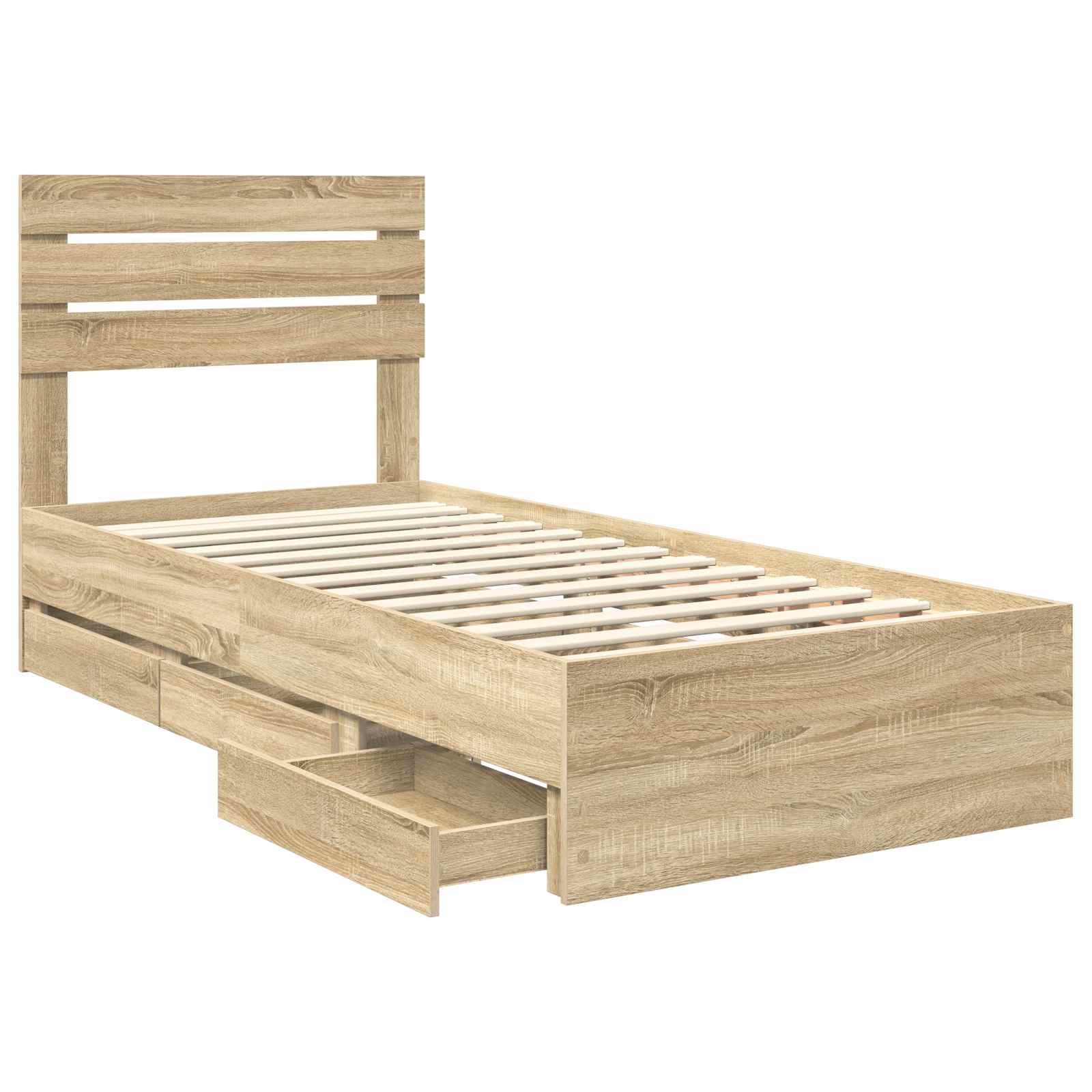 Bettrahmen Sonoma-Eiche 100 x 200 cm Ingenieurs Holz