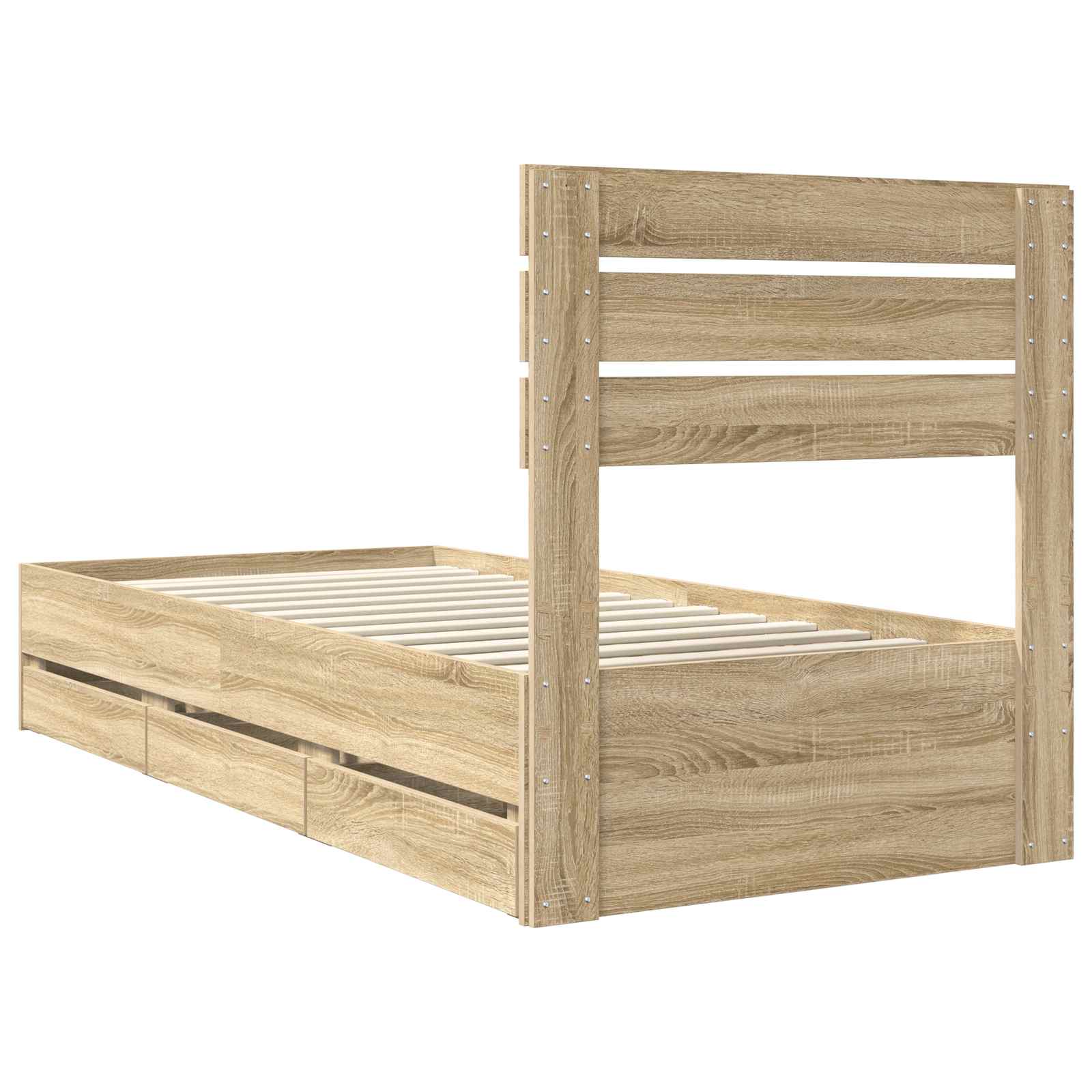 Bettrahmen Sonoma-Eiche 100 x 200 cm Ingenieurs Holz