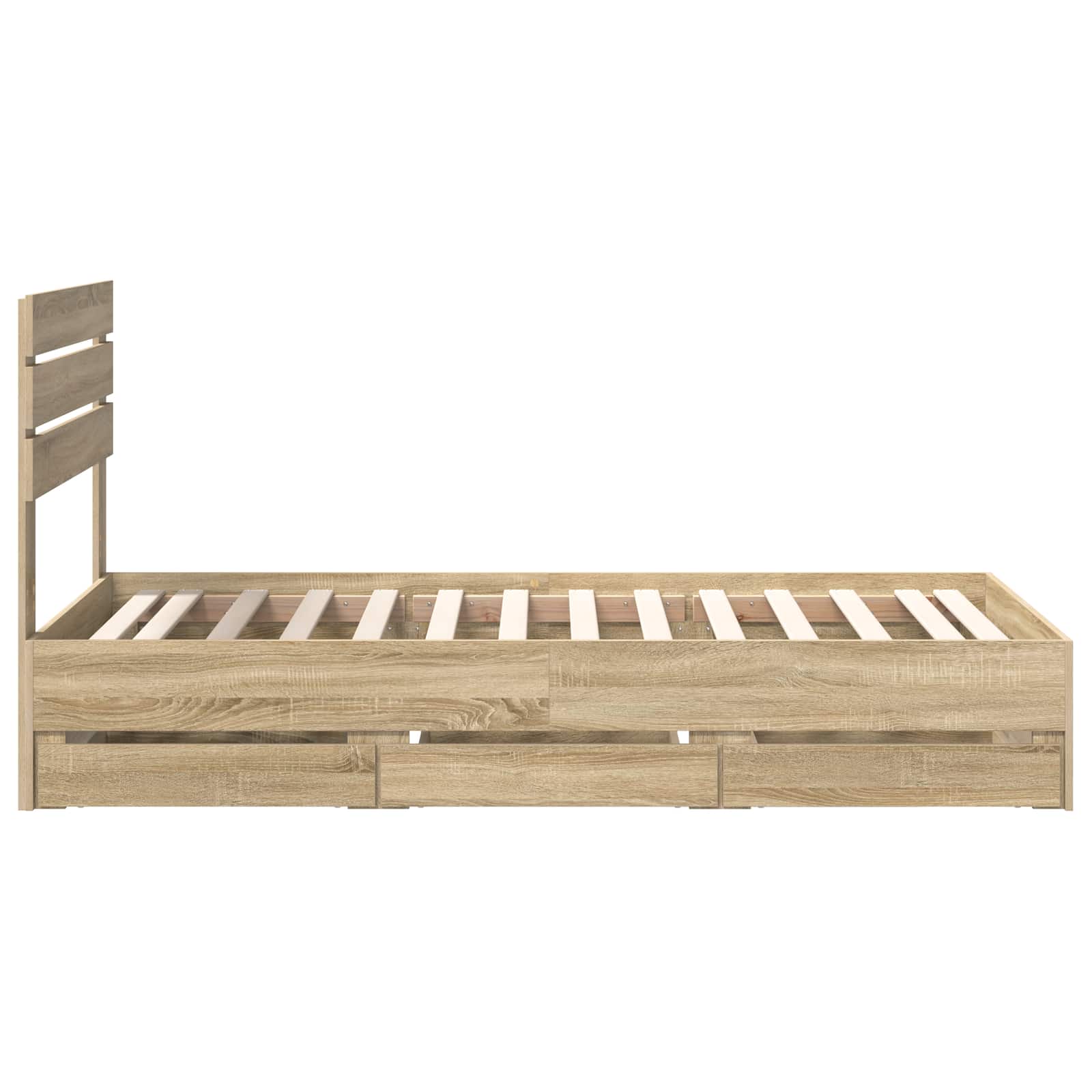 Bettrahmen Sonoma-Eiche 100 x 200 cm Ingenieurs Holz