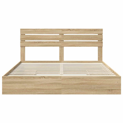 Aufbewahrungsbett Sonoma-Eiche 180 x 200 cm Holzwerkstoff