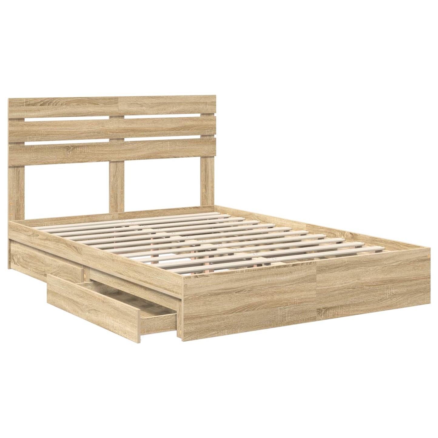 Aufbewahrungsbett Sonoma-Eiche 160 x 200 cm Holzwerkstoff