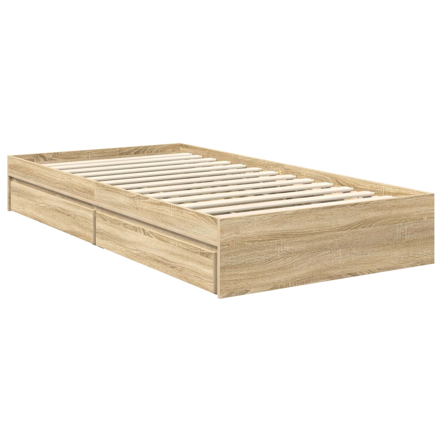 Aufbewahrungsbett Sonoma-Eiche 100 x 200 cm Holzwerkstoff