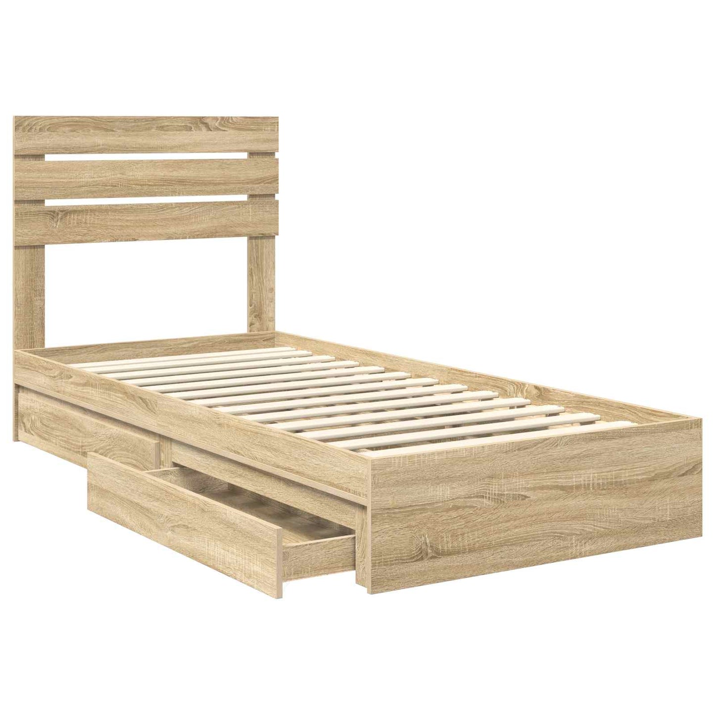 Aufbewahrungsbett Sonoma-Eiche 90 x 200 cm Holzwerkstoff