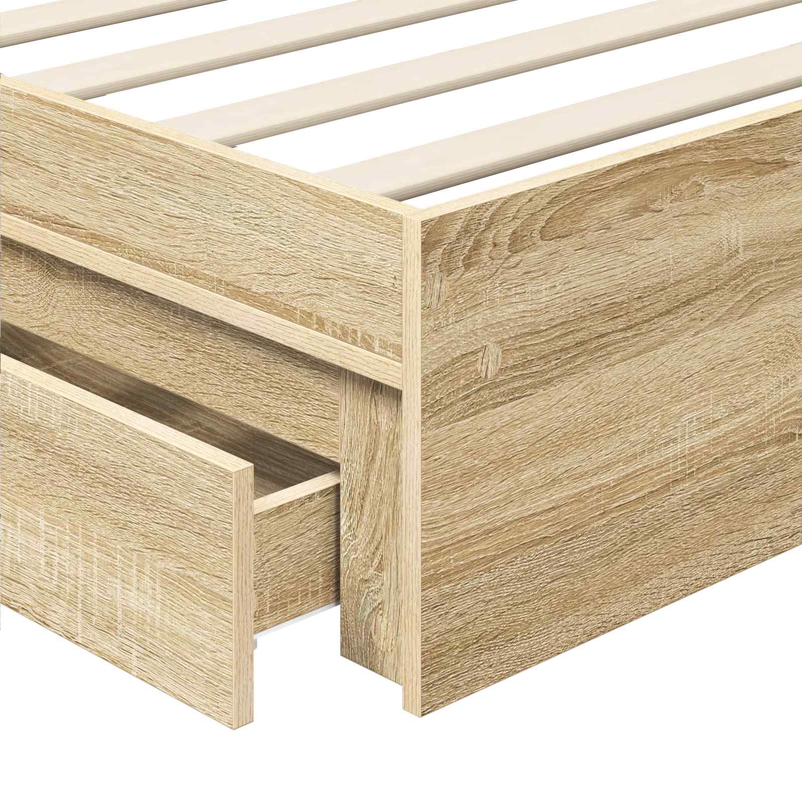 Aufbewahrungsbett Sonoma-Eiche 90 x 190 cm Holzwerkstoff
