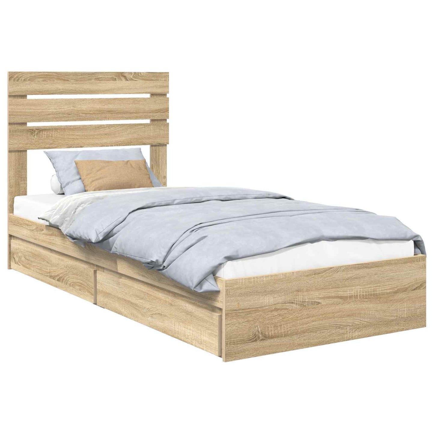 Aufbewahrungsbett Sonoma-Eiche 90 x 190 cm Holzwerkstoff