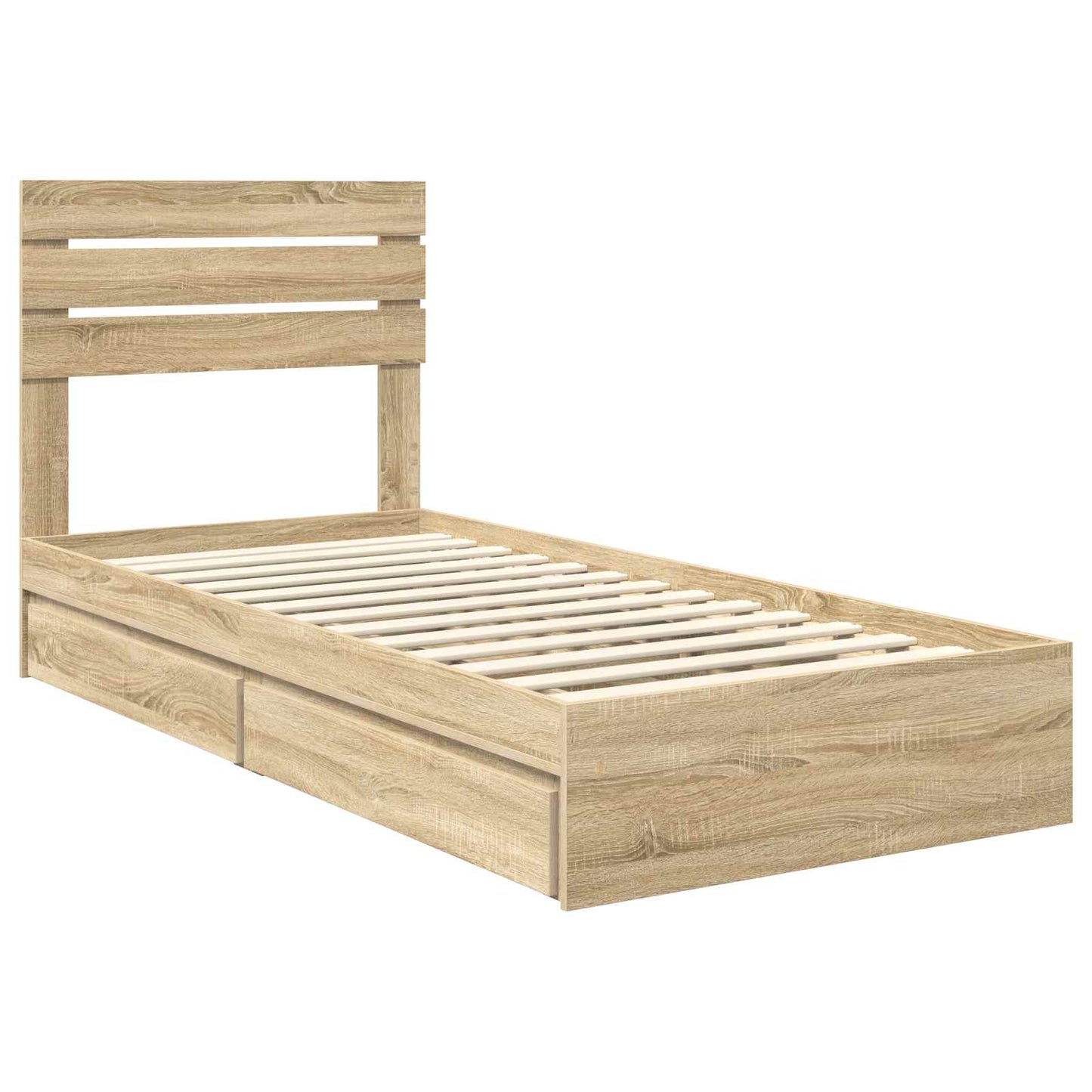 Aufbewahrungsbett Sonoma-Eiche 90 x 190 cm Holzwerkstoff