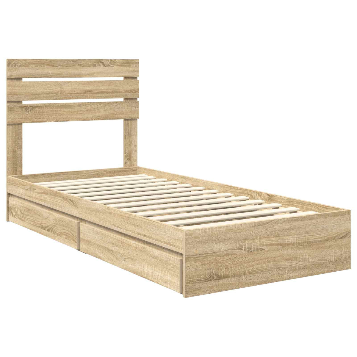 Aufbewahrungsbett Sonoma-Eiche 90 x 190 cm Holzwerkstoff