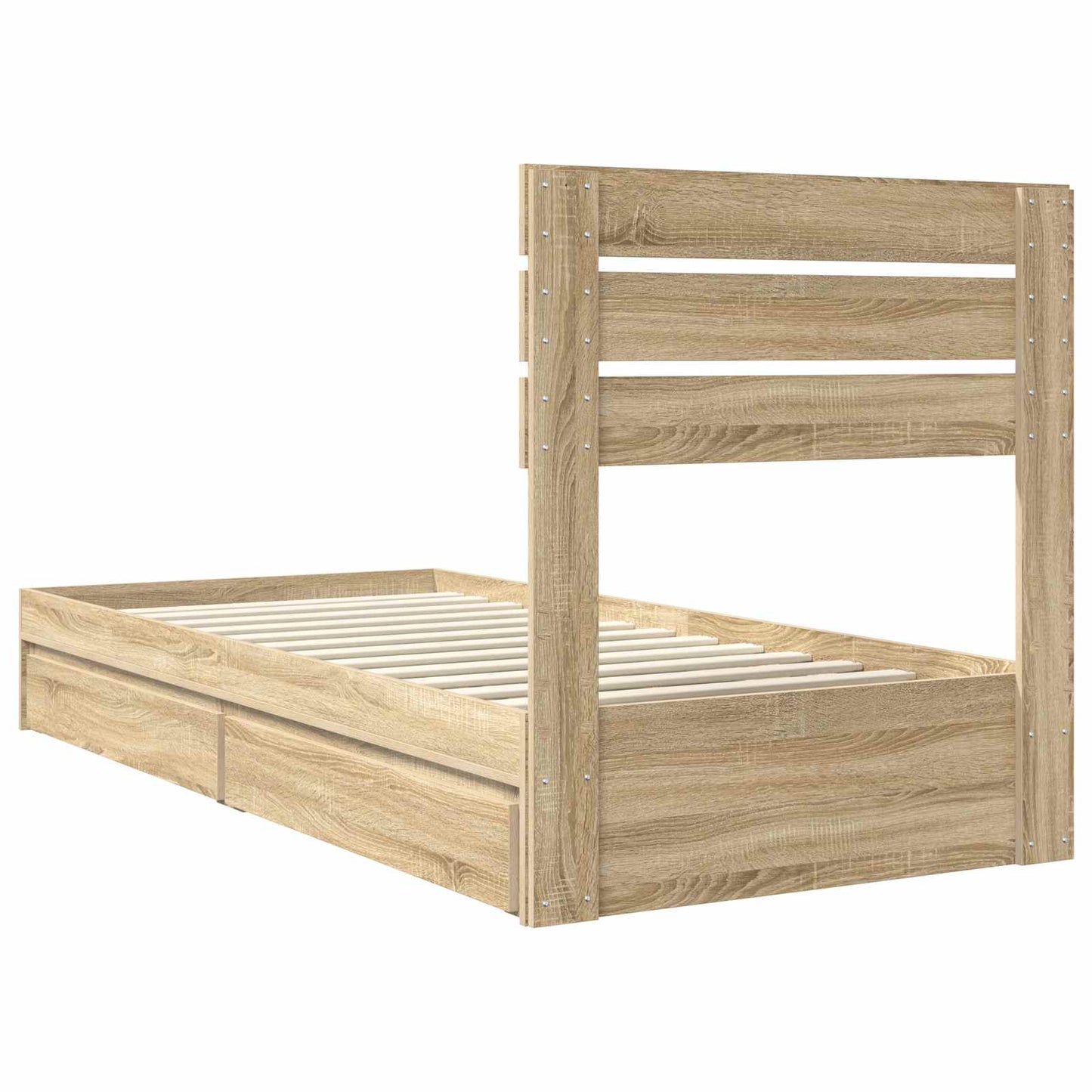 Aufbewahrungsbett Sonoma-Eiche 90 x 190 cm Holzwerkstoff