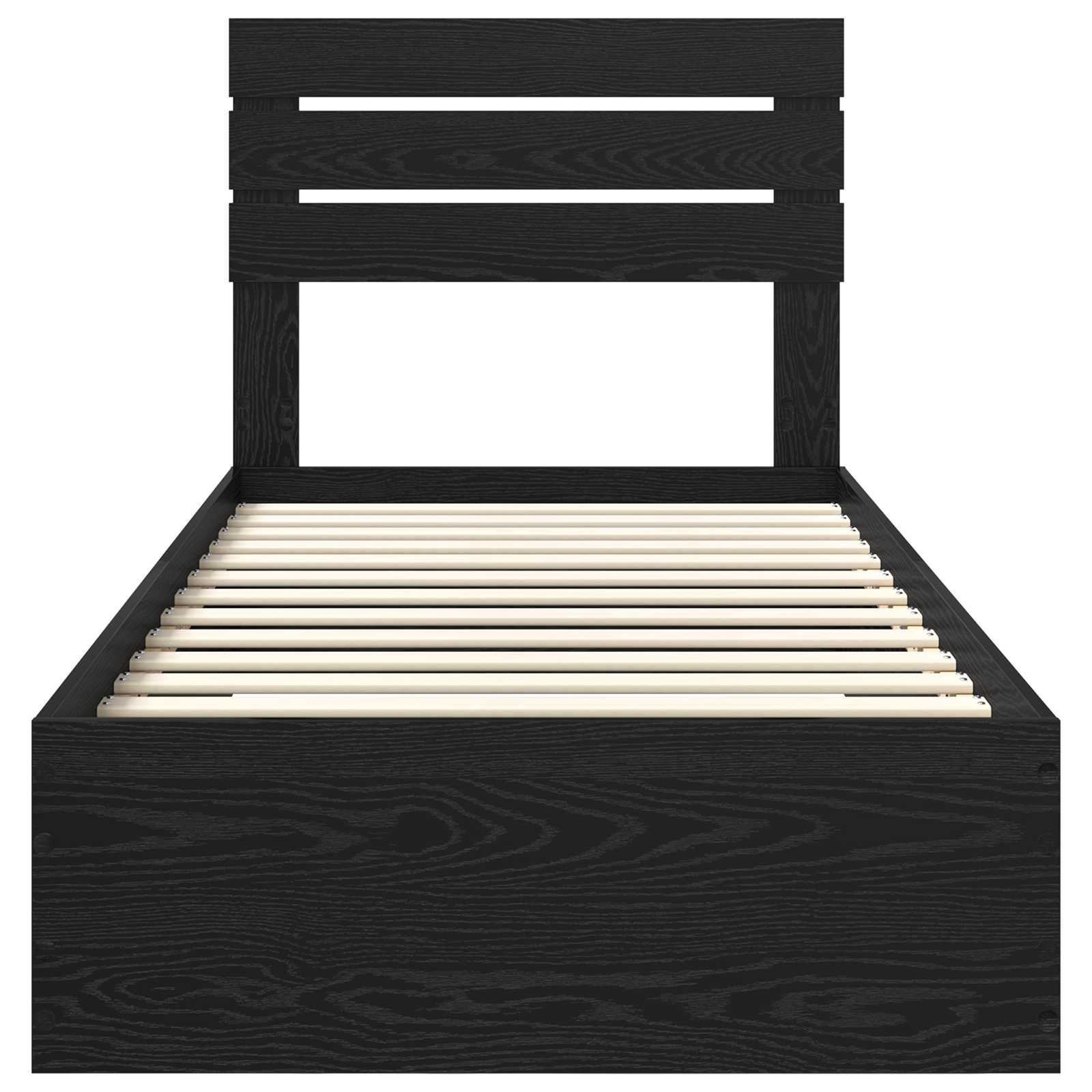 Bettrahmen Schwarz Eichen-Optik 90 x 200 cm Holzwerkstoff