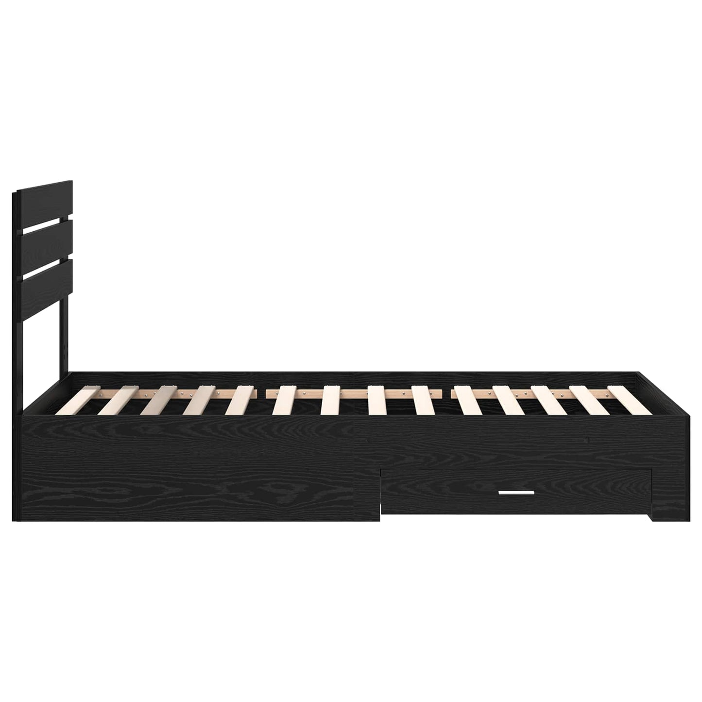 Bettrahmen Schwarz Eichen-Optik 90 x 200 cm Holzwerkstoff