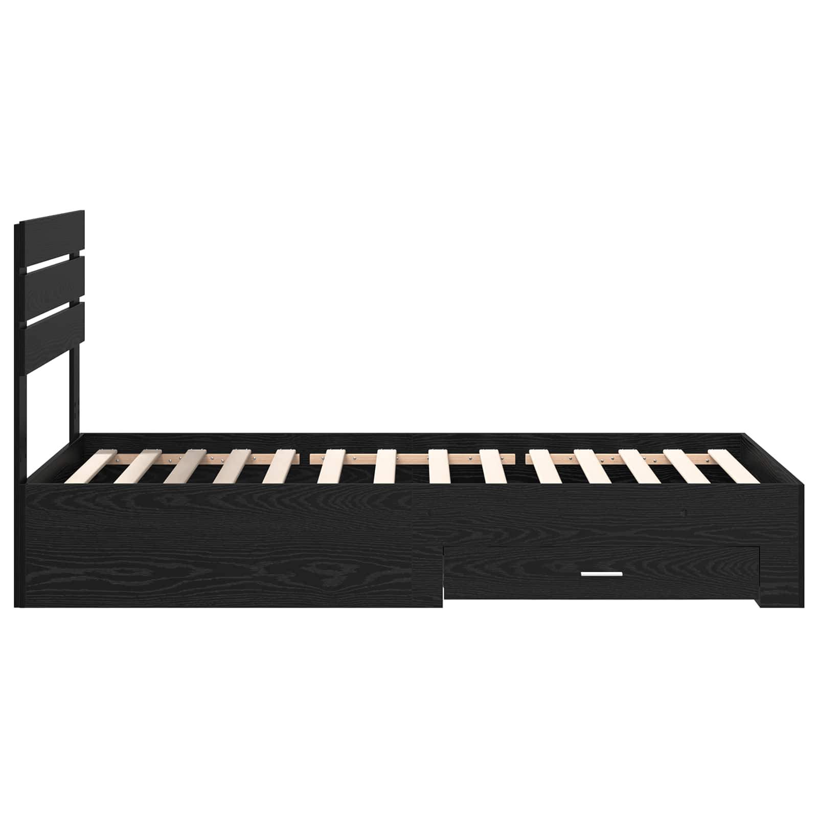 Bettrahmen Schwarz Eichen-Optik 90 x 200 cm Holzwerkstoff