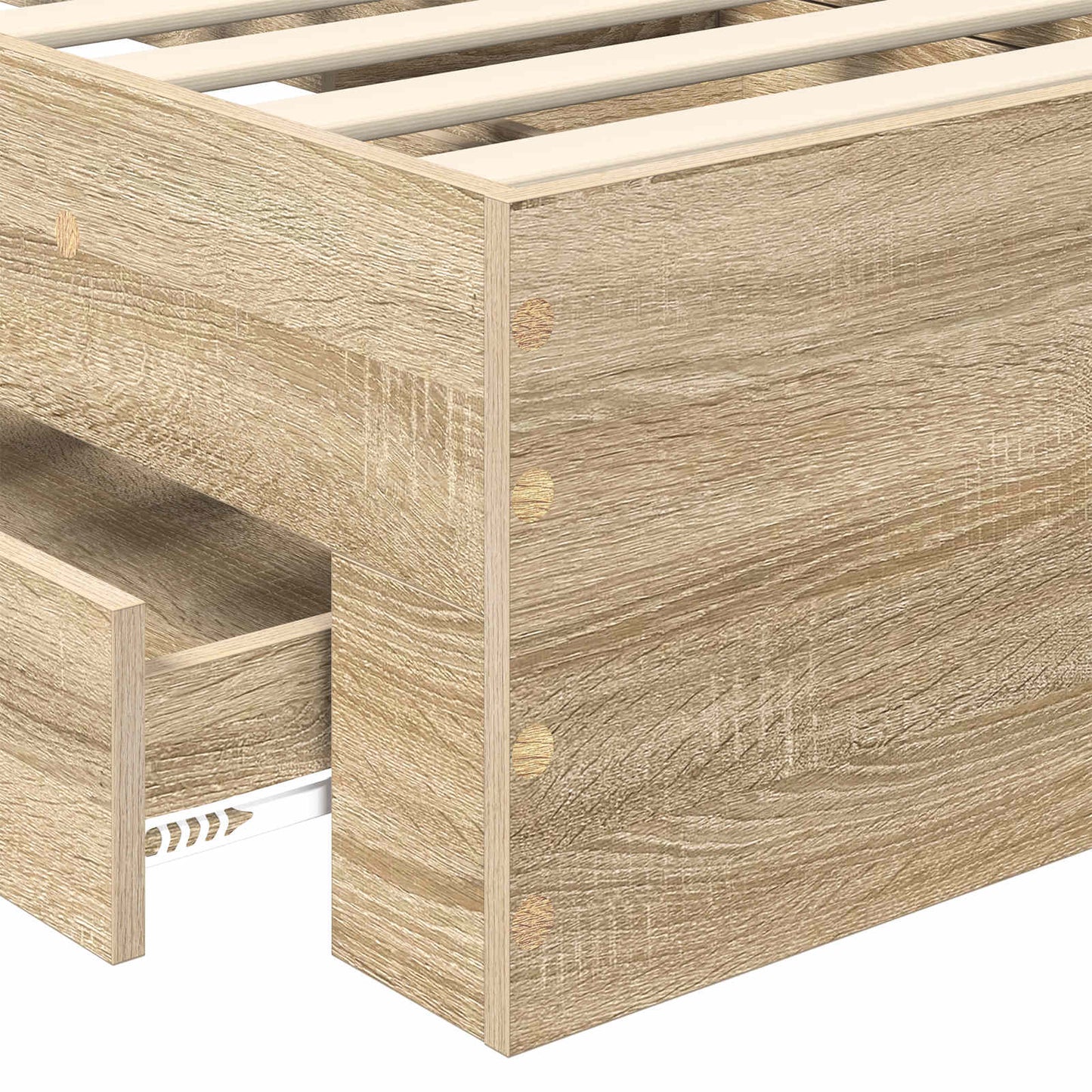 Bettrahmen Sonoma Eiche und Silber 75 x 190 cm Holzwerkstoff