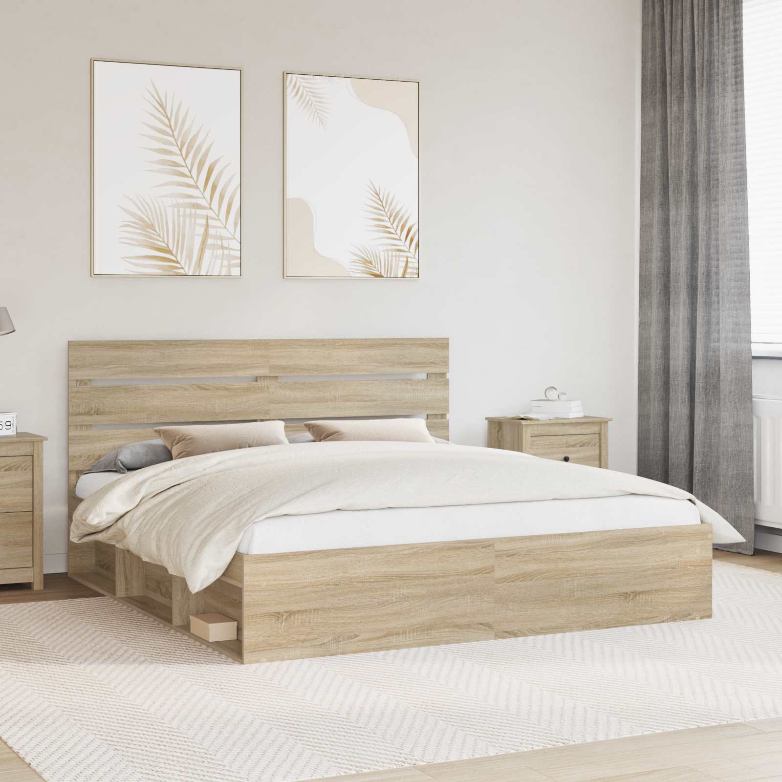 Bettrahmen Sonoma 200 x 200 cm Massives Kiefernholz