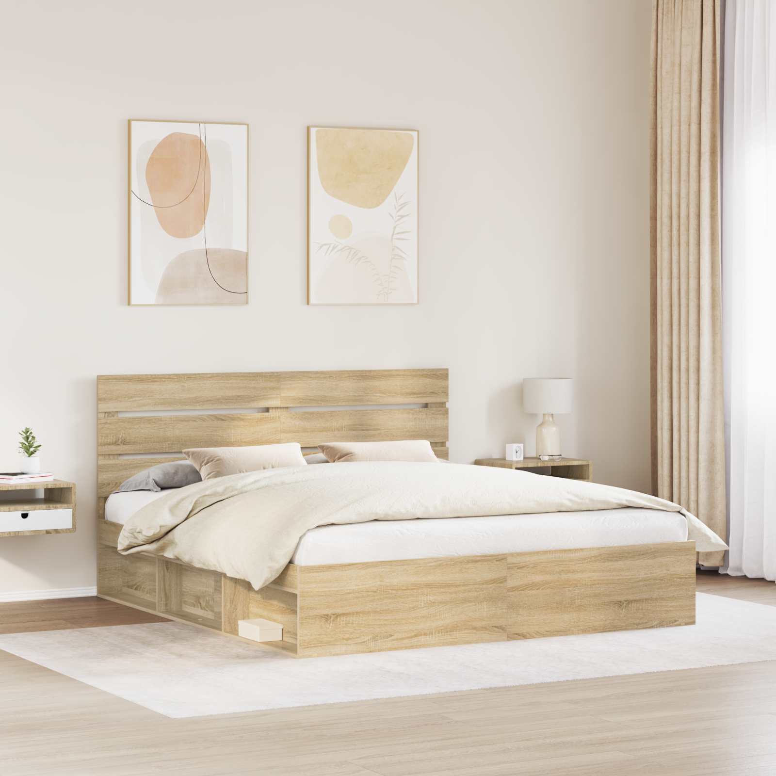 Bettrahmen Sonoma 200 x 200 cm Massives Kiefernholz