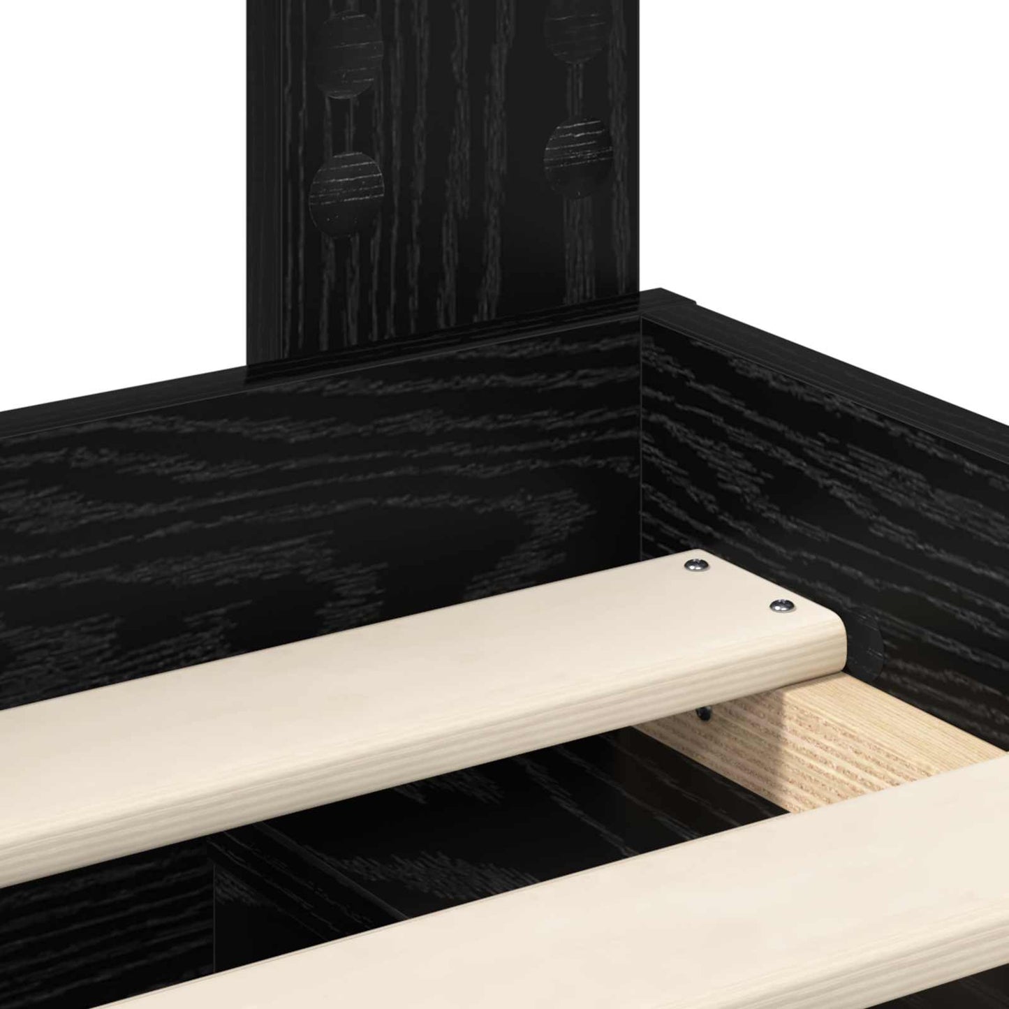 Bettrahmen Schwarz 150 x 200 cm Massives Kiefernholz