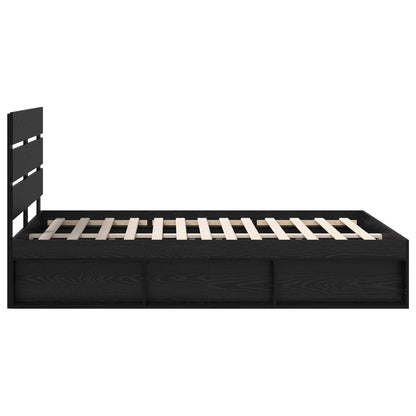 Bettrahmen Schwarz 150 x 200 cm Massives Kiefernholz