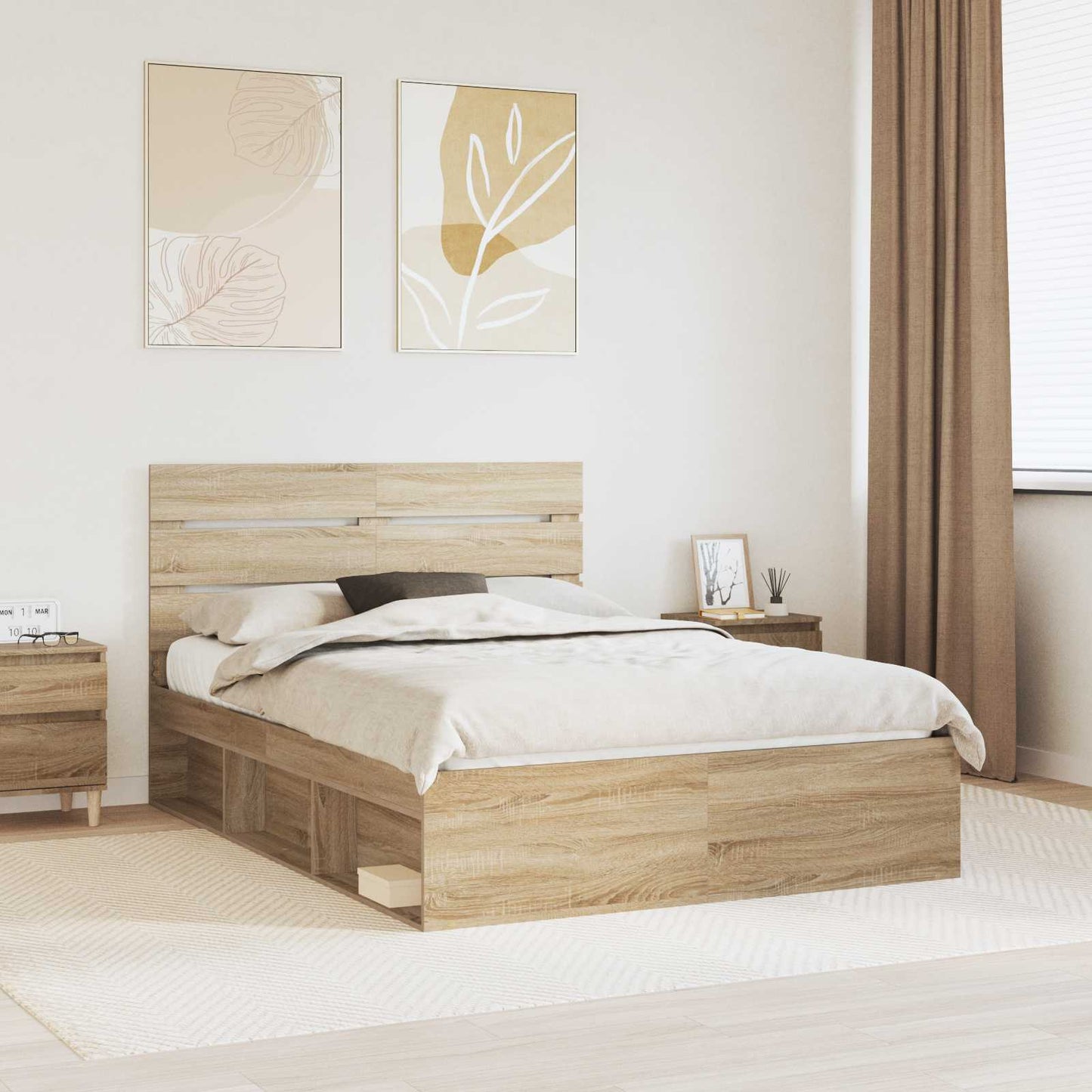 Bettrahmen Sonoma 140 x 190 cm Massives Kiefernholz