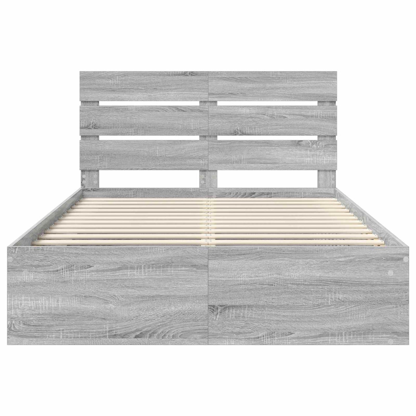 Bettrahmen Graues Sonoma 140 x 190 cm Massives Kiefernholz