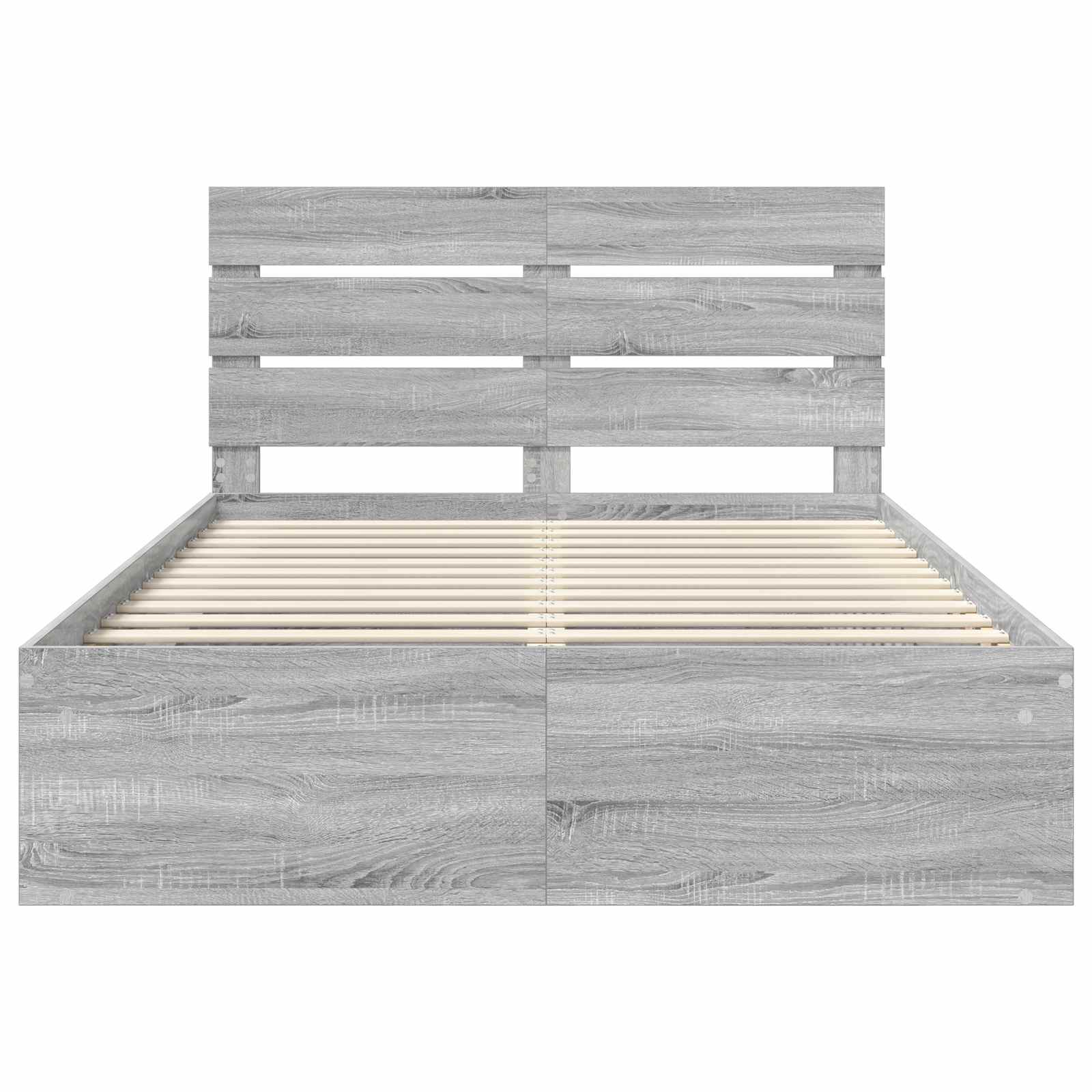 Bettrahmen Graues Sonoma 140 x 190 cm Massives Kiefernholz