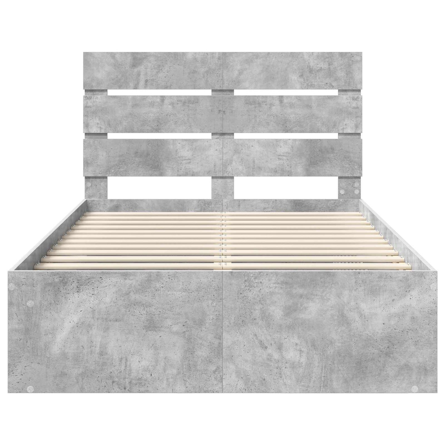Bettrahmen mit Kopfteil Beton 120 x 190 cm Massives Kiefernholz