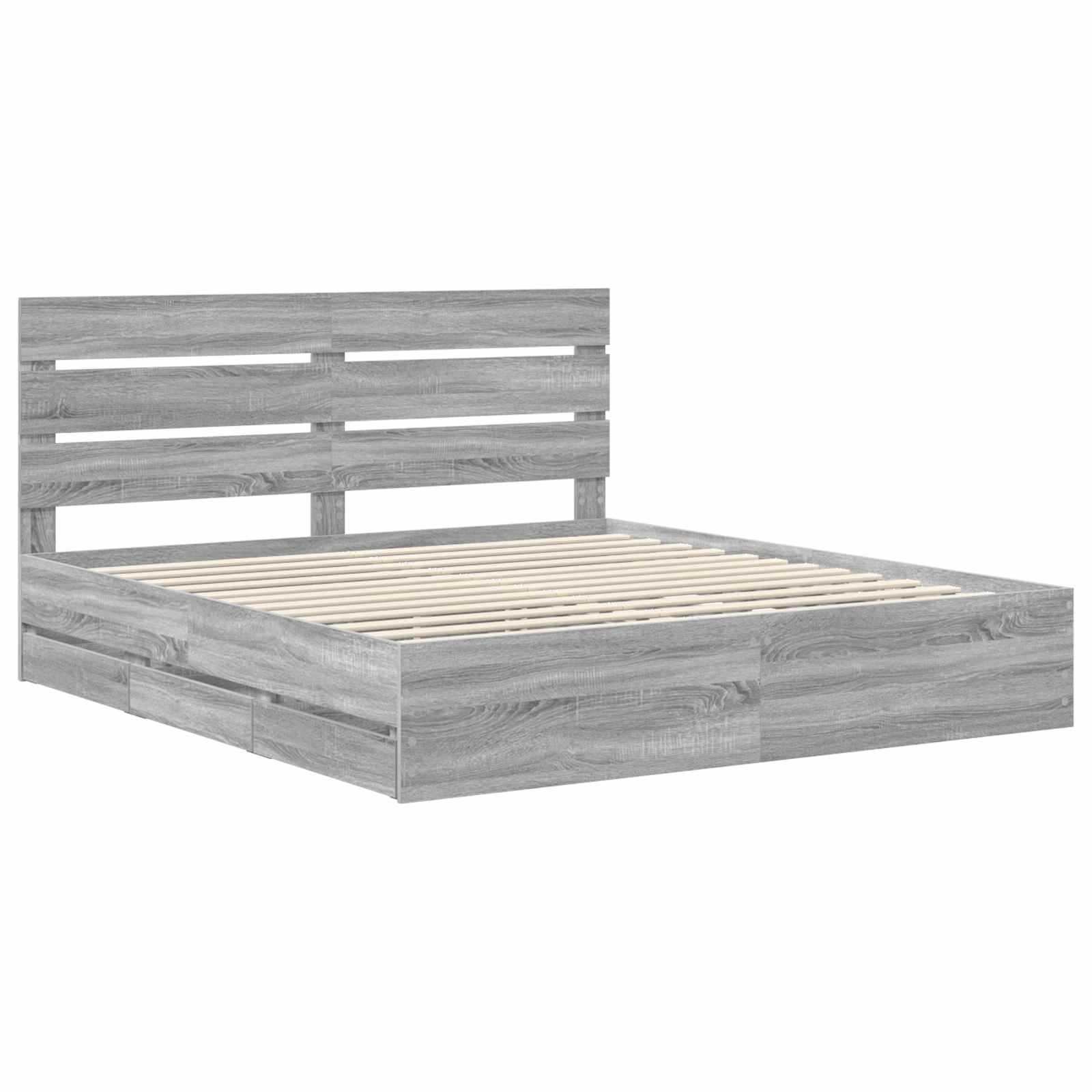 Bettrahmen Graues Sonoma 180 x 200 cm Ingenieurs Holz