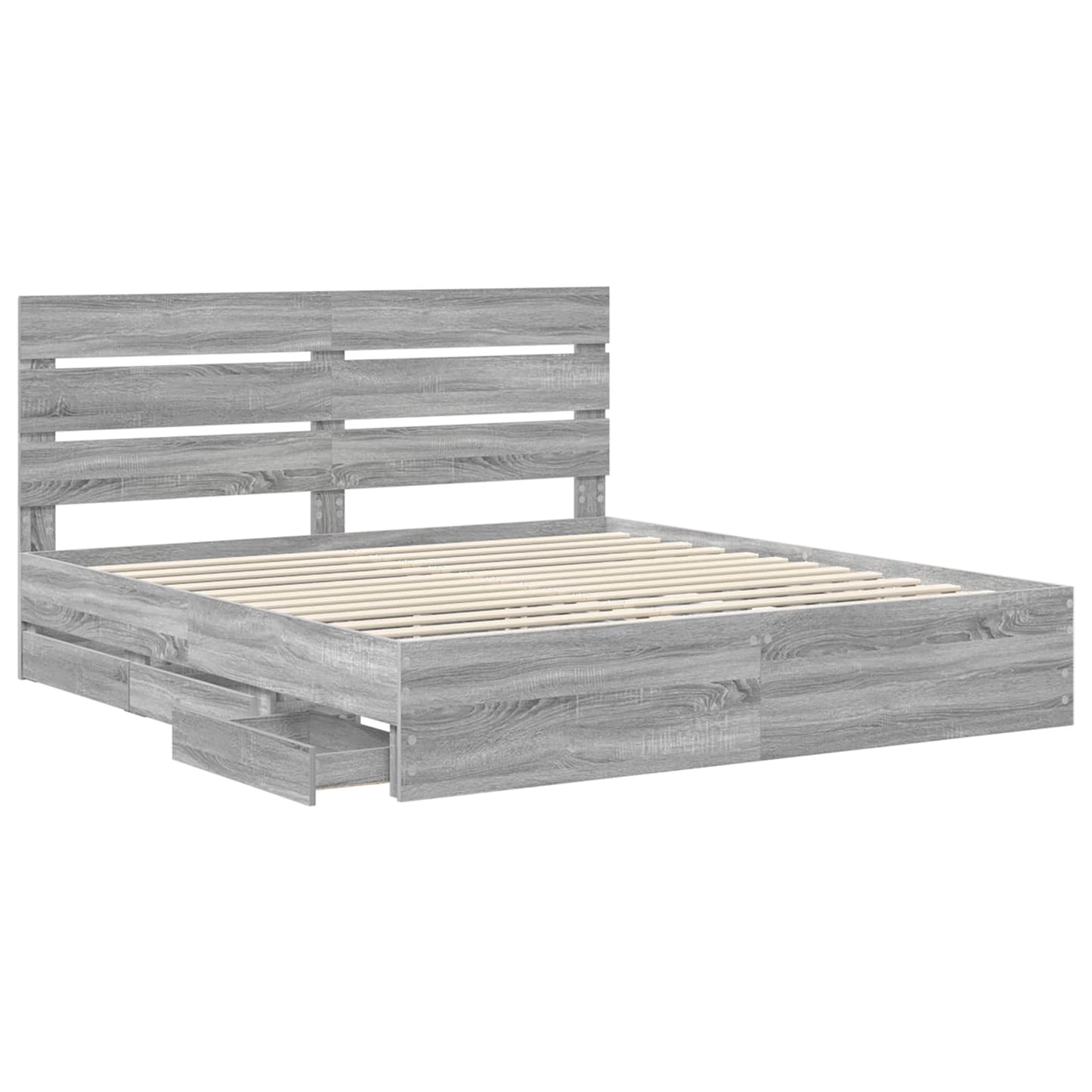 Bettrahmen Graues Sonoma 180 x 200 cm Ingenieurs Holz