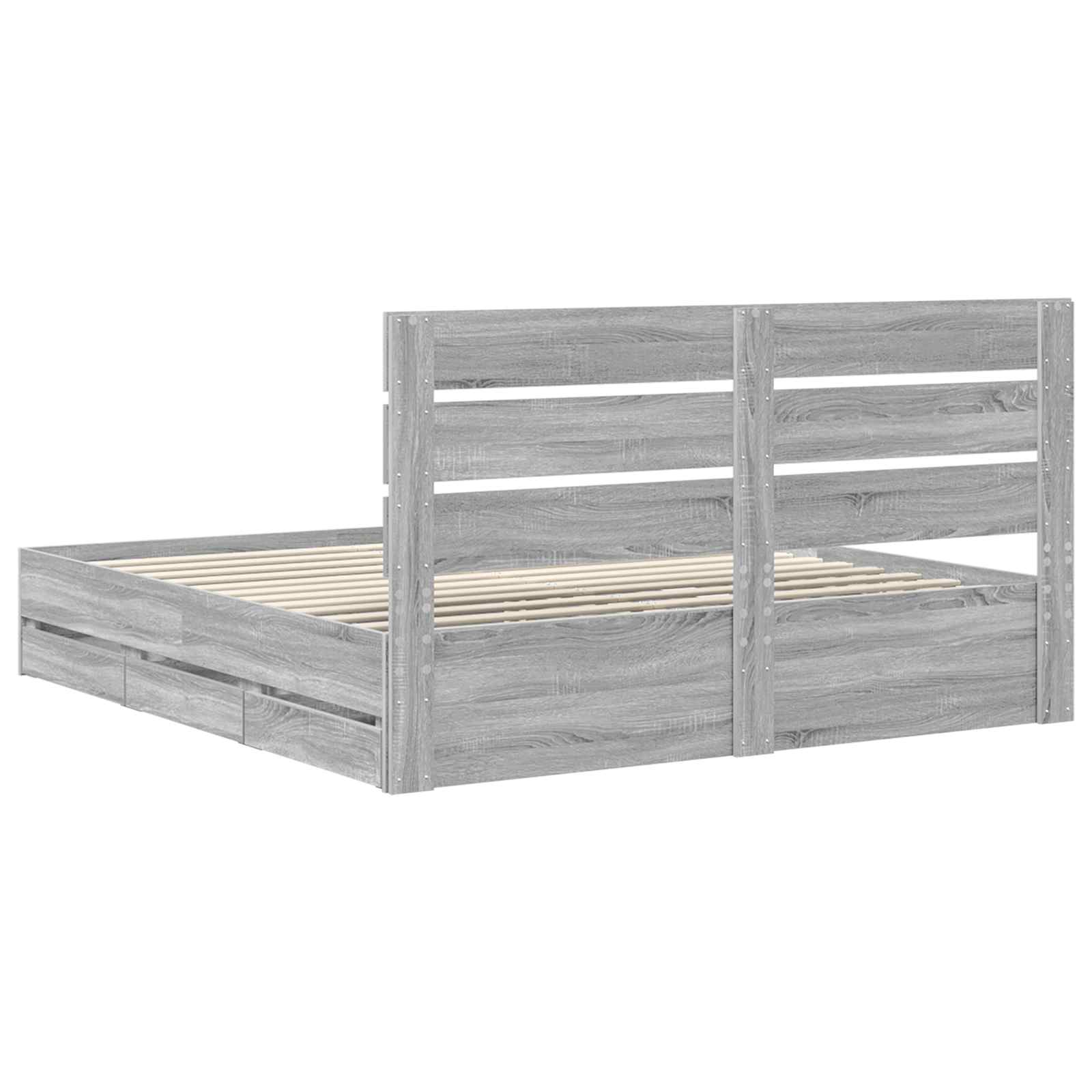 Bettrahmen Graues Sonoma 180 x 200 cm Ingenieurs Holz