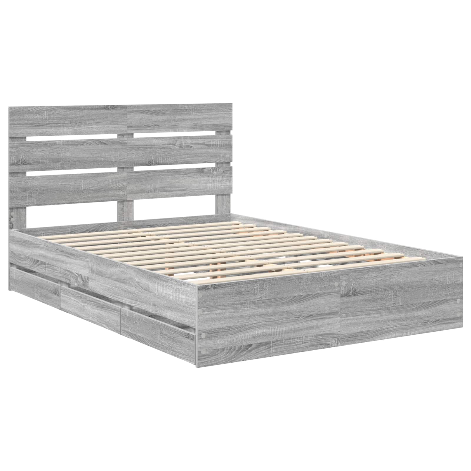 Bettrahmen Graues Sonoma 140 x 200 cm Ingenieurs Holz
