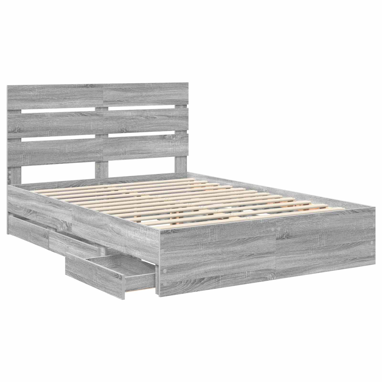 Bettrahmen Graues Sonoma 140 x 200 cm Ingenieurs Holz