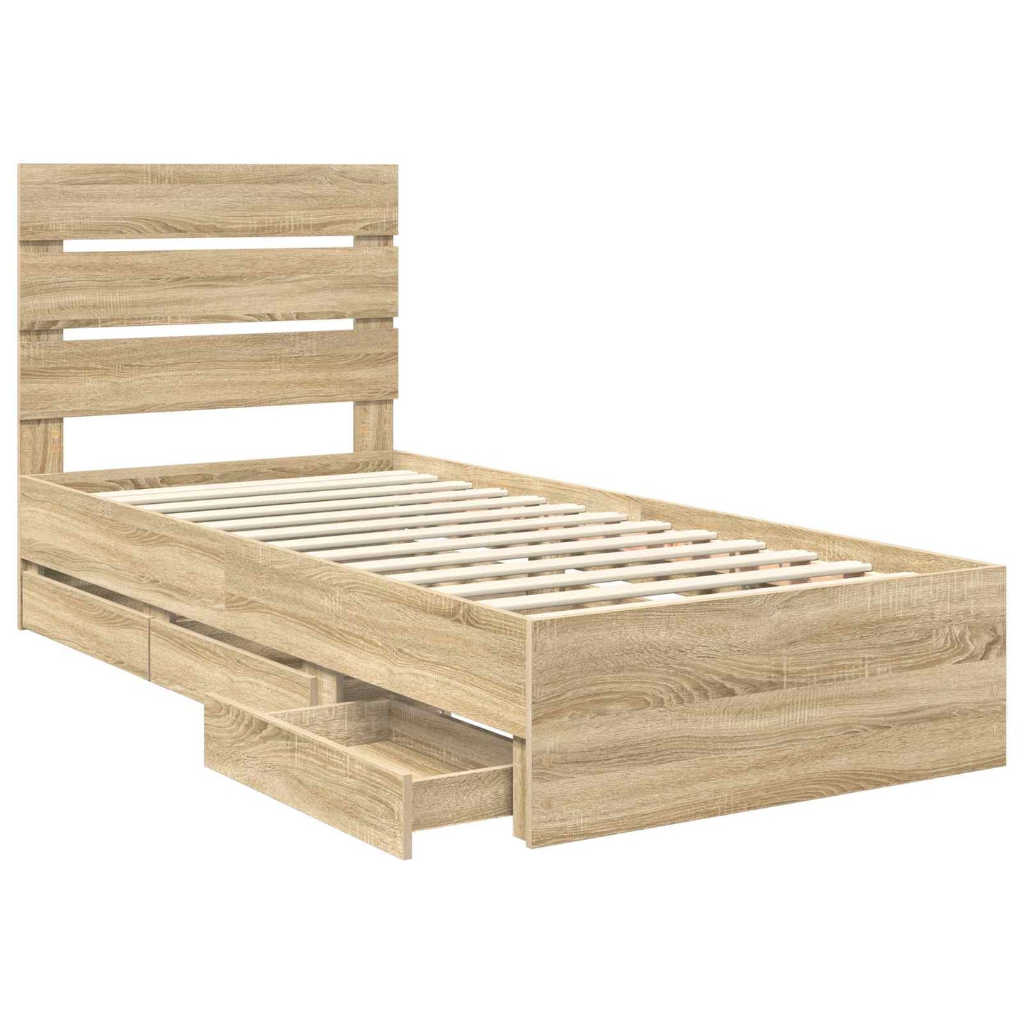 Bettrahmen Sonoma-Eiche 100 x 200 cm Ingenieurs Holz