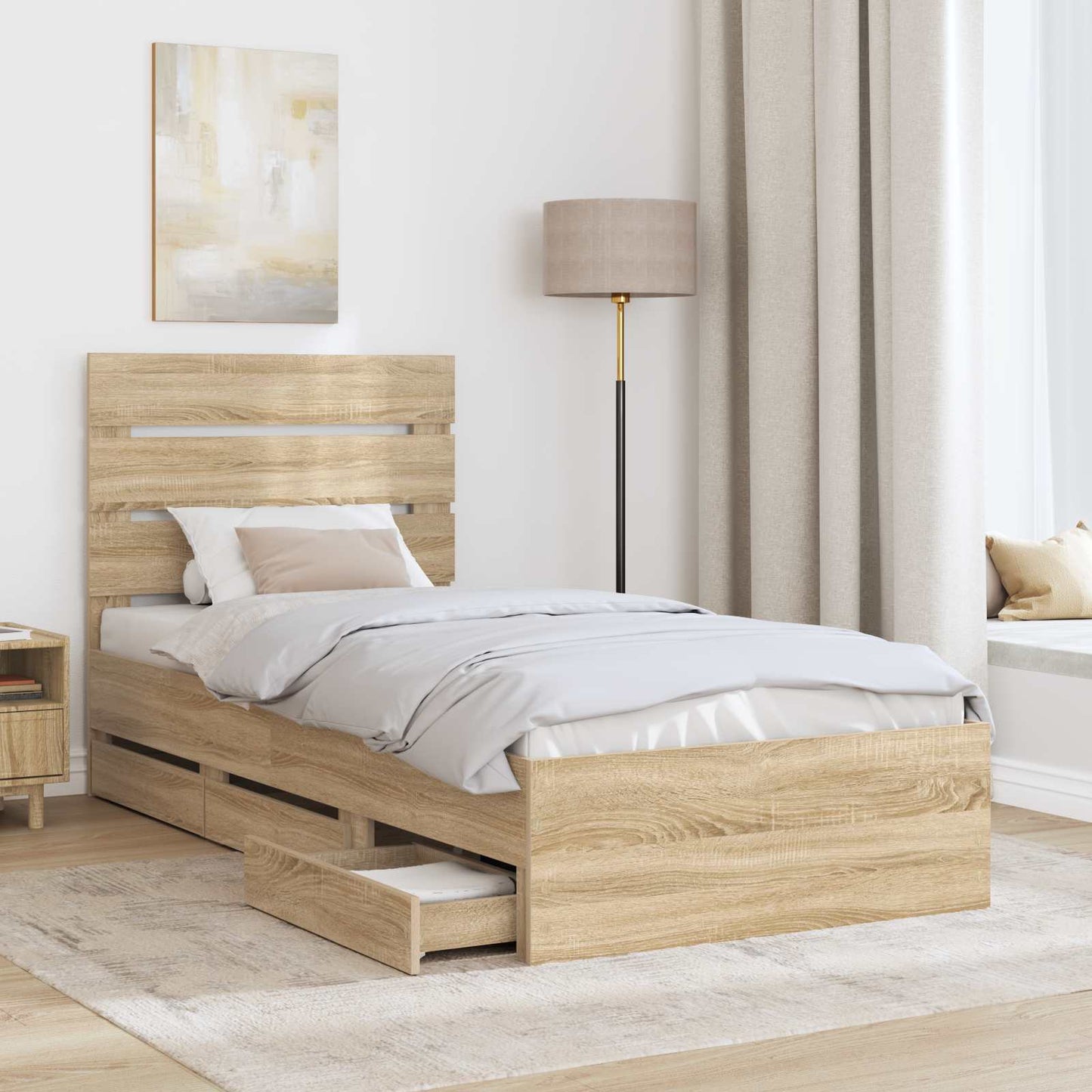Bettrahmen Sonoma-Eiche 75 x 190 cm Ingenieurs Holz