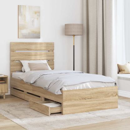 Bettrahmen Sonoma-Eiche 75 x 190 cm Ingenieurs Holz