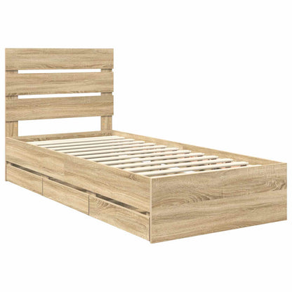 Bettrahmen Sonoma-Eiche 75 x 190 cm Ingenieurs Holz