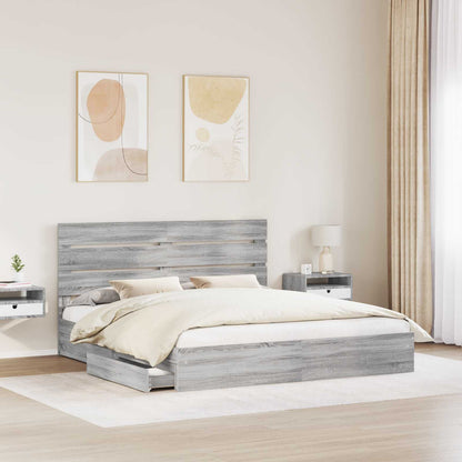 Aufbewahrungsbett Sonoma-Grau 180 x 200 cm Holzwerkstoff