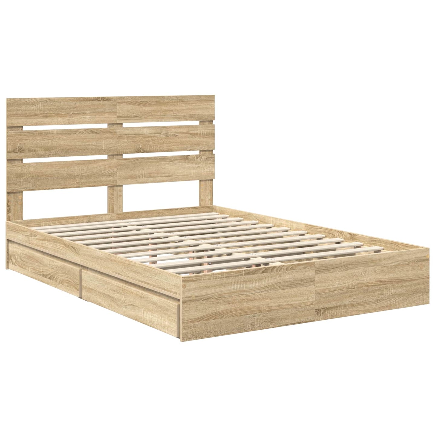 Aufbewahrungsbett Sonoma-Eiche 140 x 190 cm Holzwerkstoff