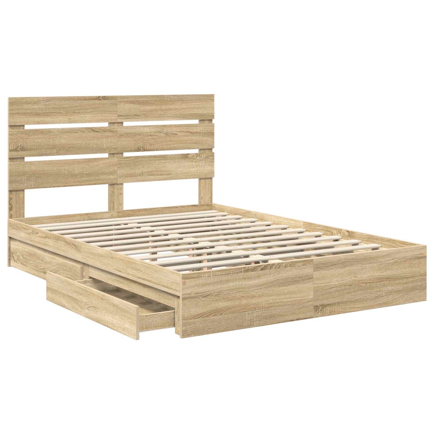 Aufbewahrungsbett Sonoma-Eiche 140 x 190 cm Holzwerkstoff
