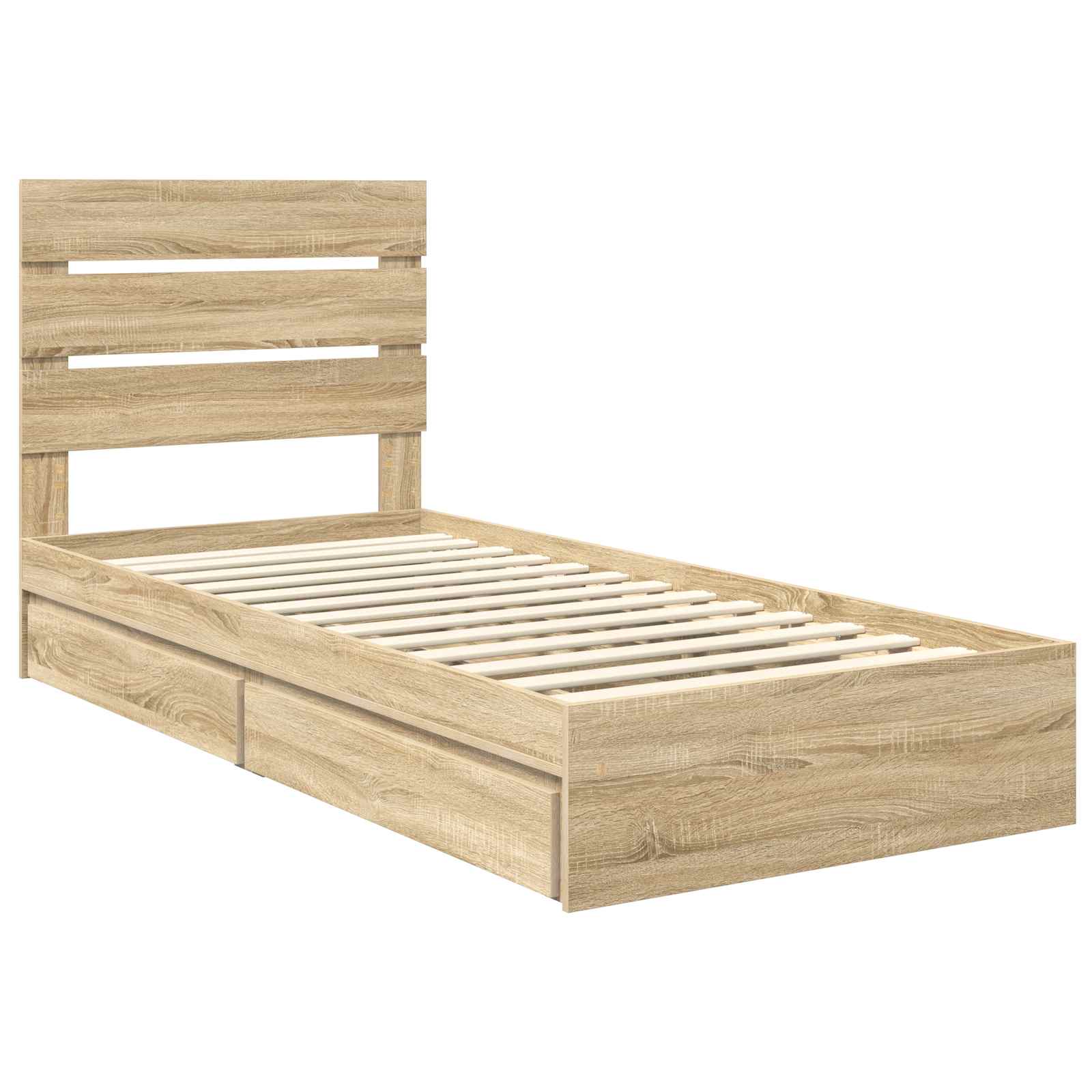 Aufbewahrungsbett Sonoma-Eiche 100 x 200 cm Holzwerkstoff