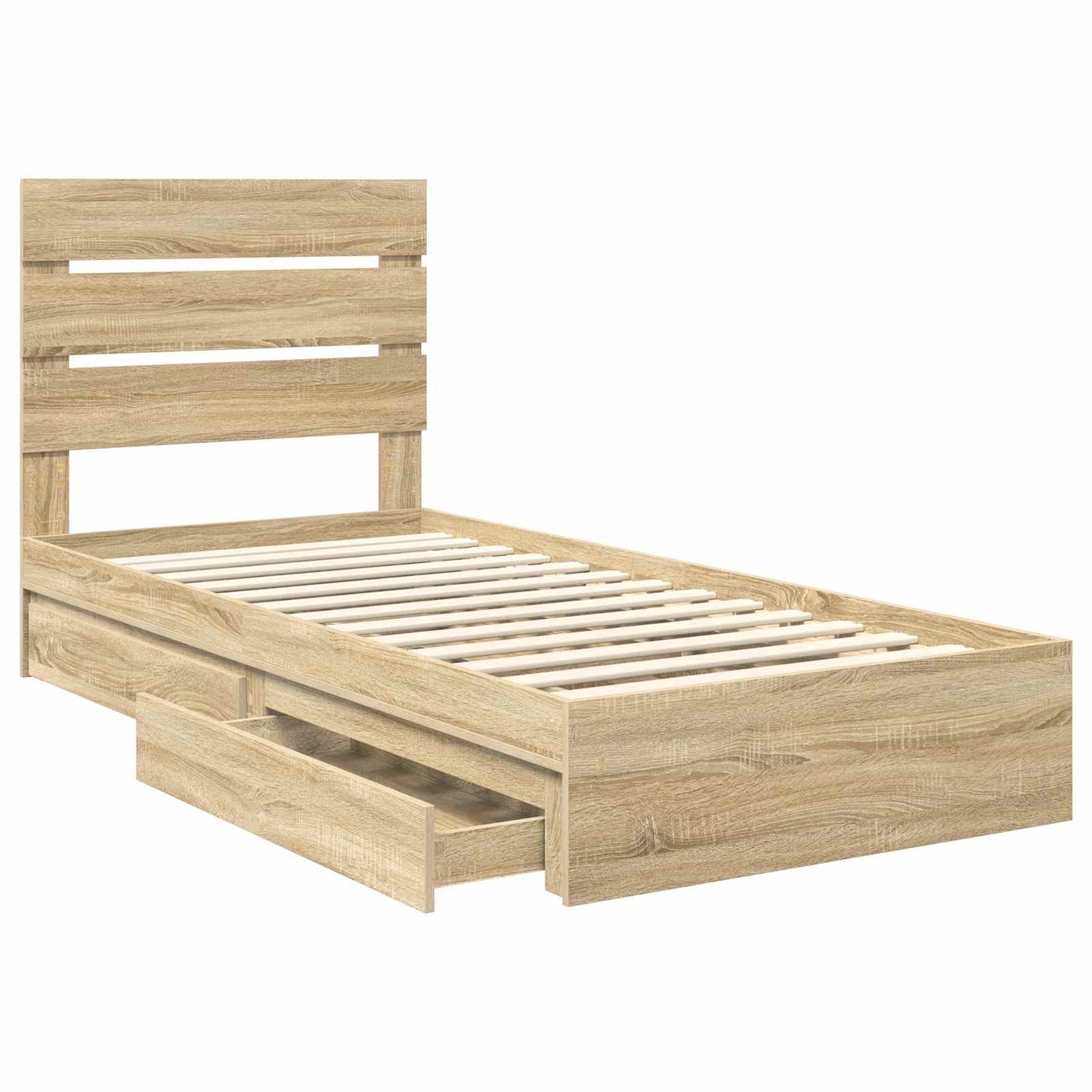 Aufbewahrungsbett Sonoma-Eiche 100 x 200 cm Holzwerkstoff