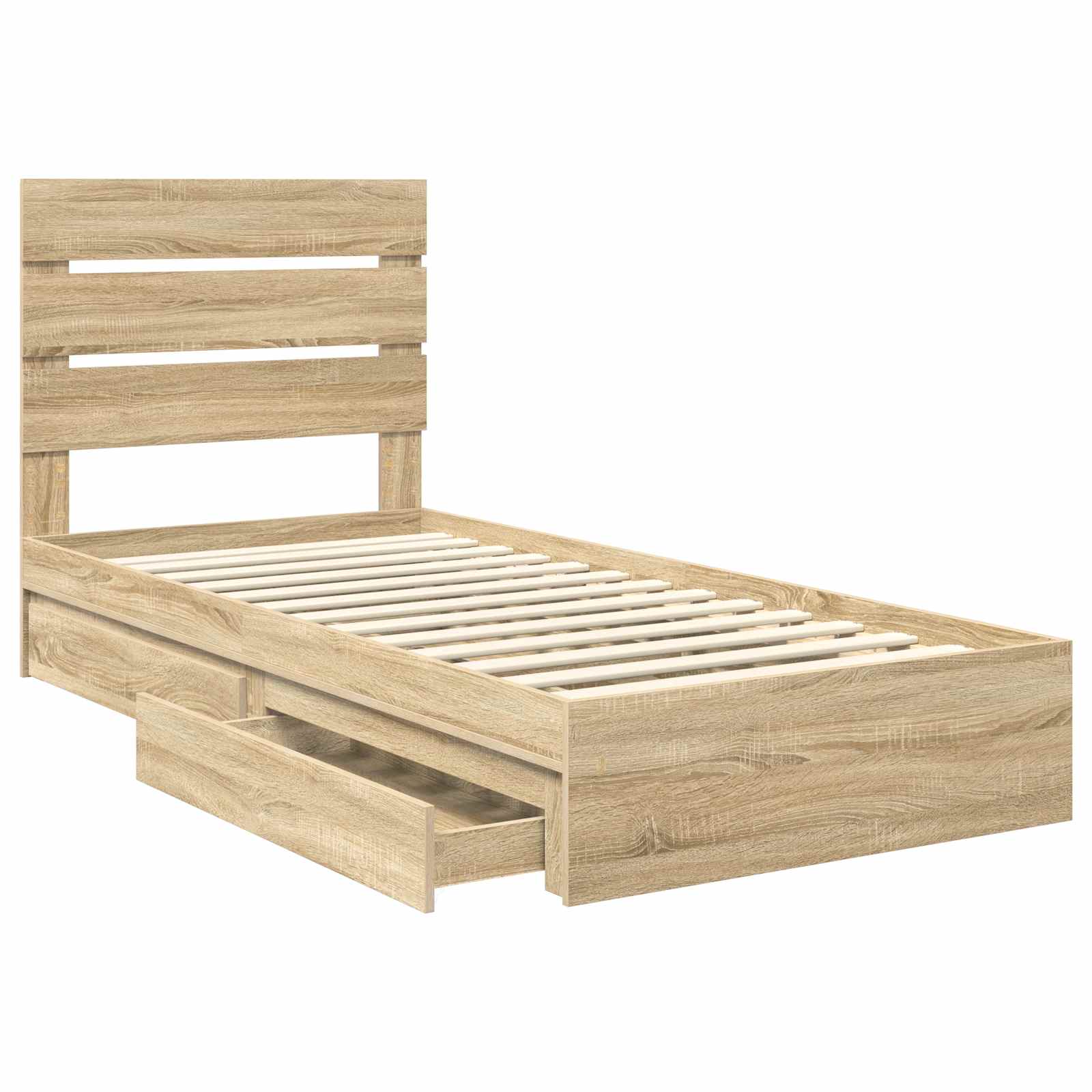 Aufbewahrungsbett Sonoma-Eiche 70 x 190 cm Holzwerkstoff