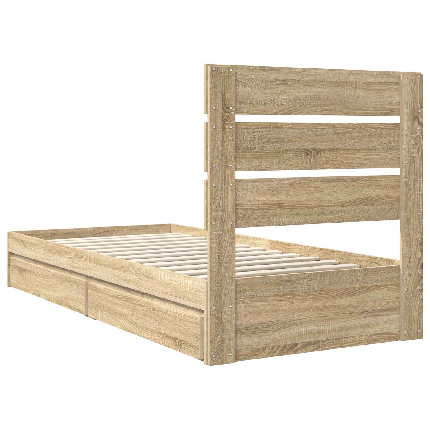 Aufbewahrungsbett Sonoma-Eiche 70 x 190 cm Holzwerkstoff