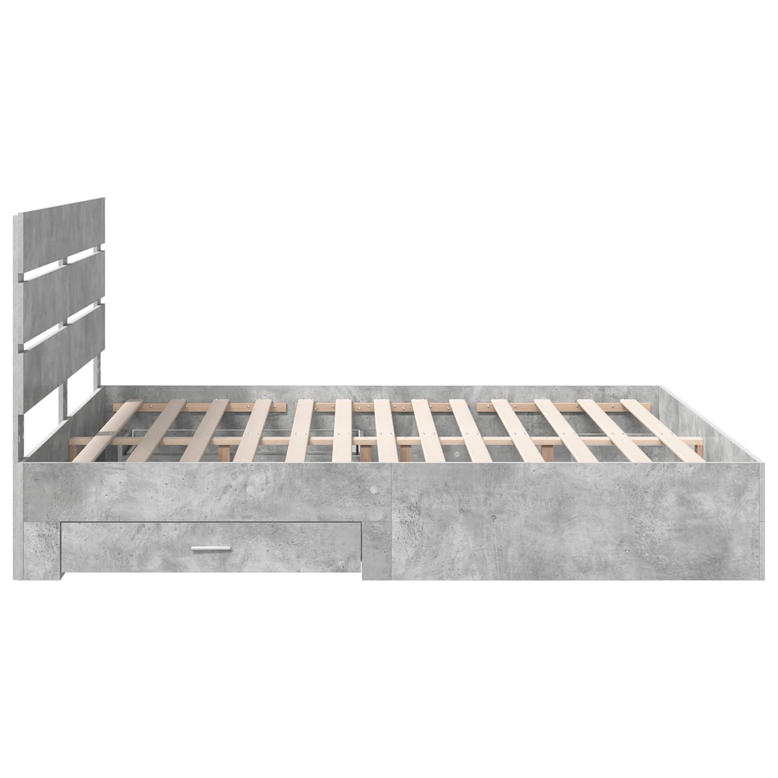 Bettrahmen mit Schubladen Beton Grau 200 x 200 cm Holzwerkstoff