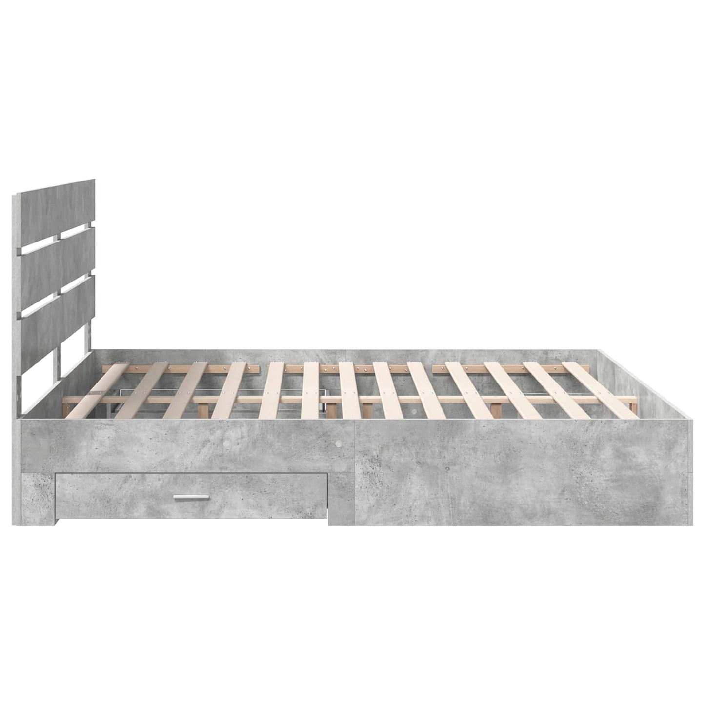 Bettrahmen mit Schubladen Beton Grau 200 x 200 cm Holzwerkstoff