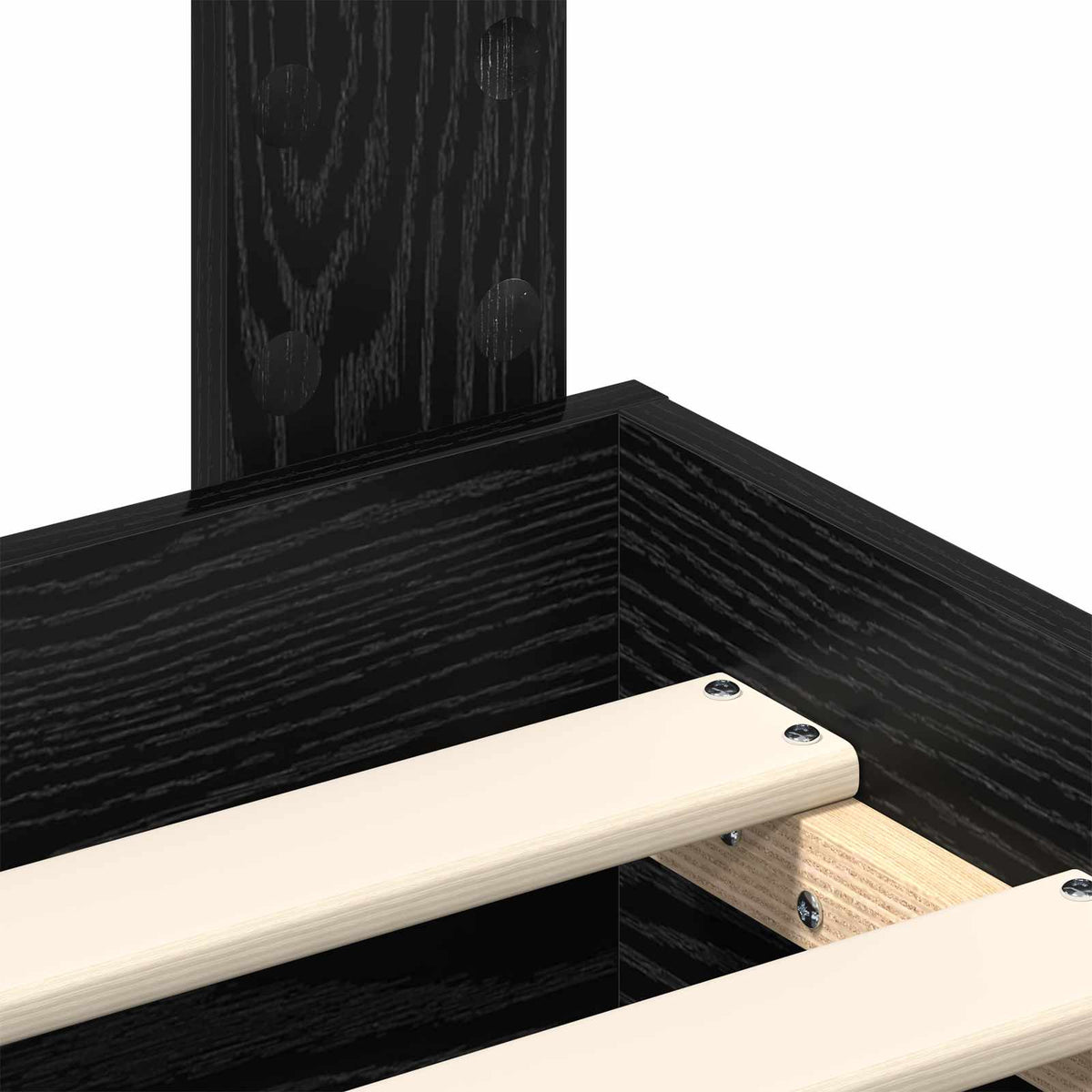 Bettrahmen Schwarz Eichen-Optik 180 x 200 cm Holzwerkstoff