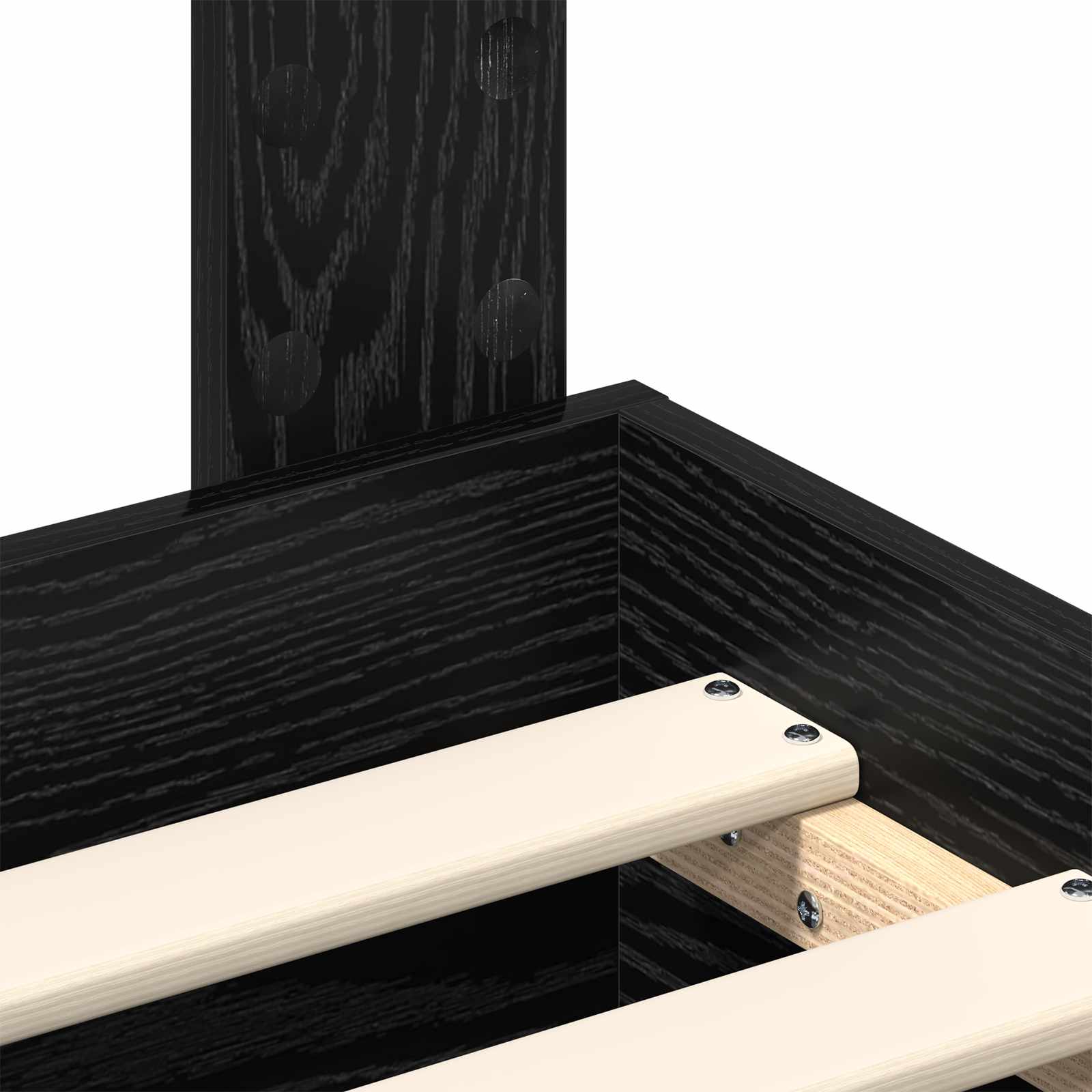 Bettrahmen Schwarz Eichen-Optik 180 x 200 cm Holzwerkstoff
