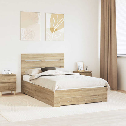 Bettrahmen mit Kopfteil Sonoma-Eiche 135 x 190 cm Holzwerkstoff
