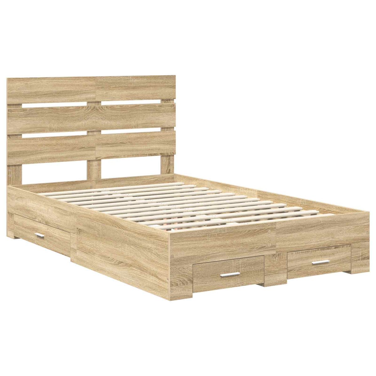 Bettrahmen mit Kopfteil Sonoma-Eiche 135 x 190 cm Holzwerkstoff