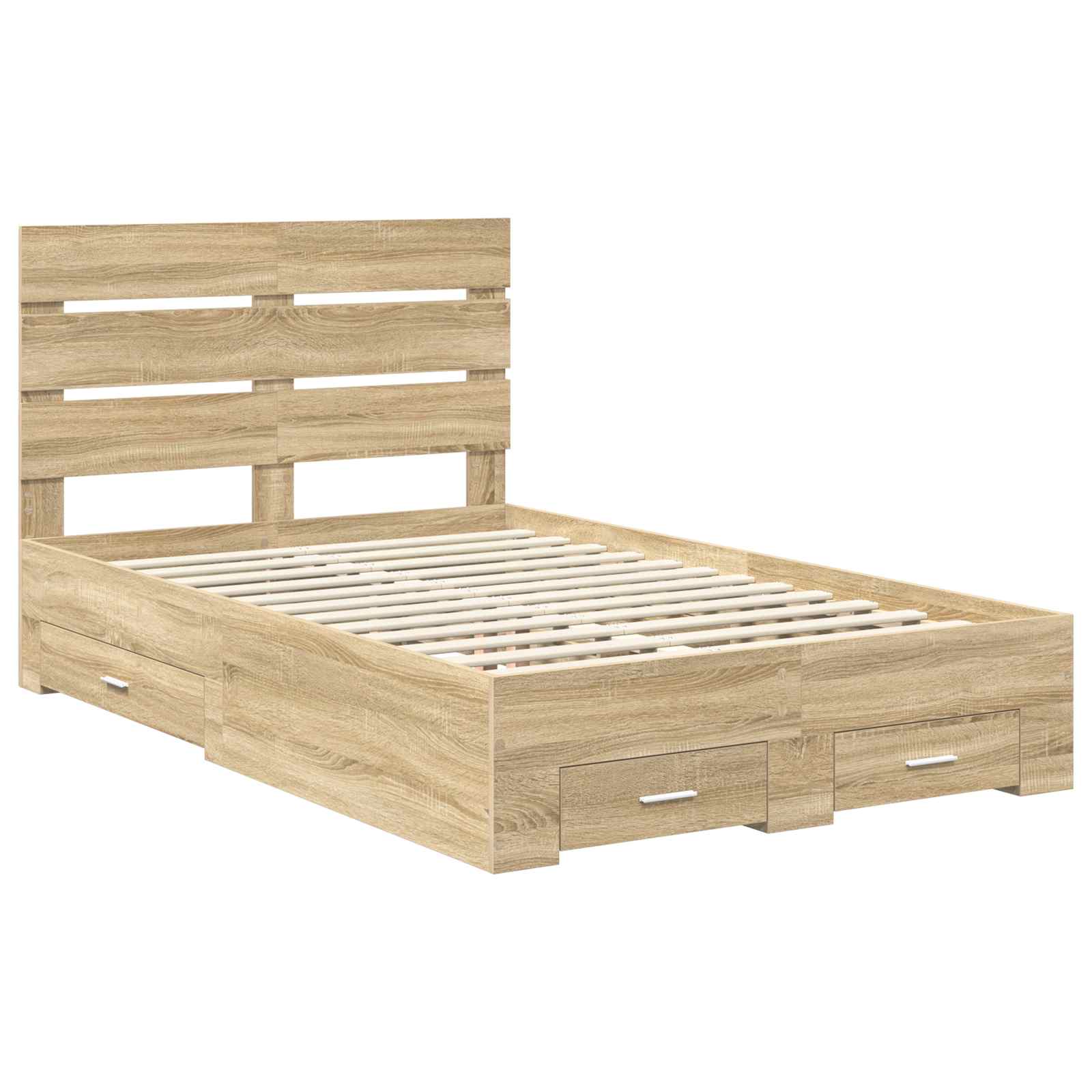 Bettrahmen mit Kopfteil Sonoma-Eiche 135 x 190 cm Holzwerkstoff